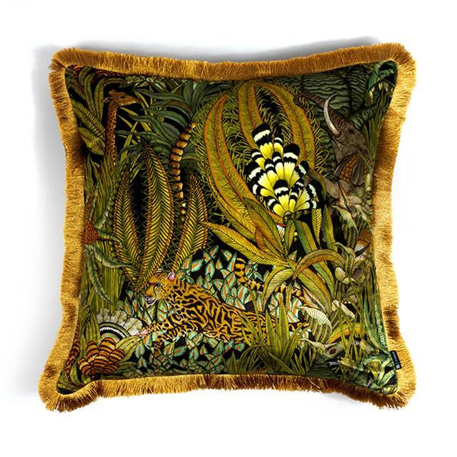 Sabie Forest Pillow - Velvet w/ Fringe - Delta