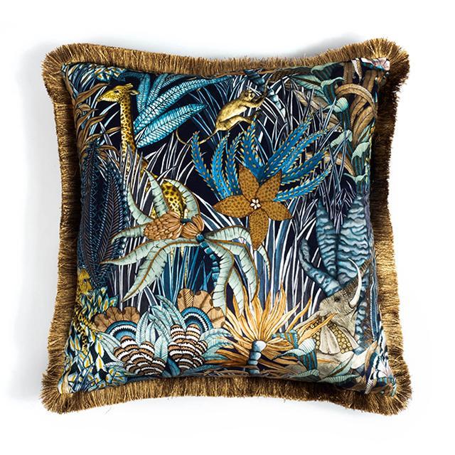 Sabie Forest Pillow - Velvet w/ Fringe - Dawn