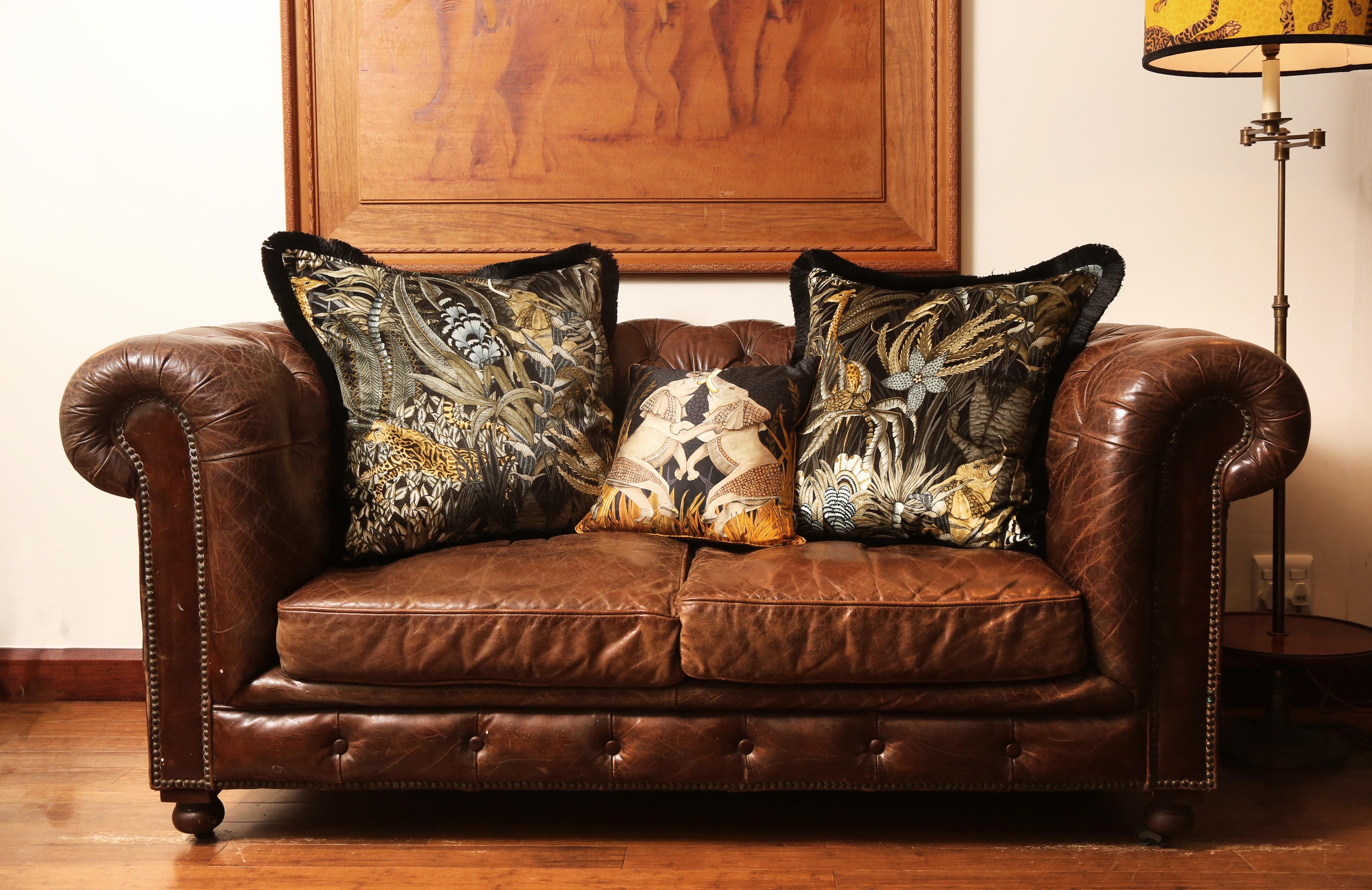Sabie Forest Pillow - Velvet w/ Fringe - Moonlight