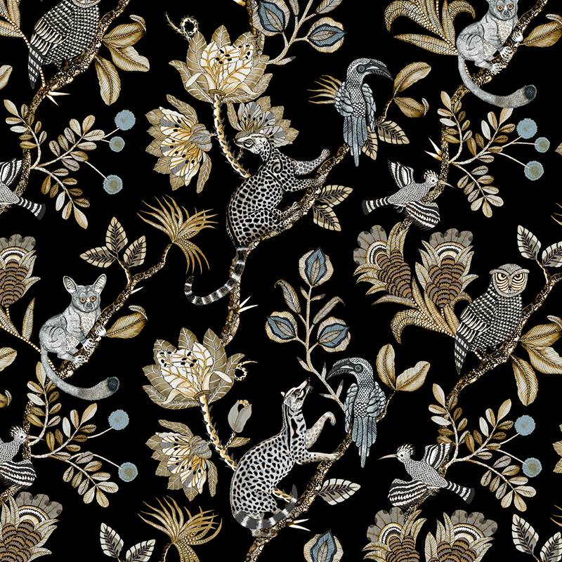 Camp Critters Fabric - Velvet - Brass