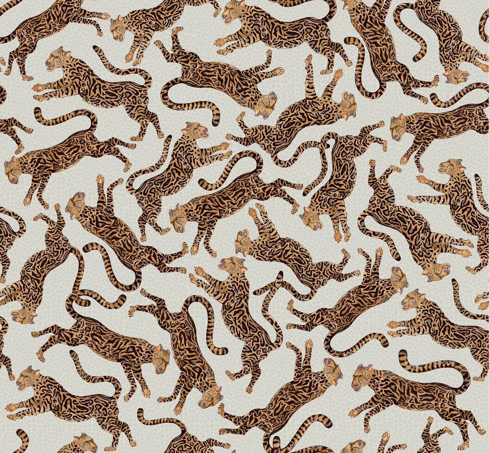 Cheetah Kings Fabric - Velvet - Stone