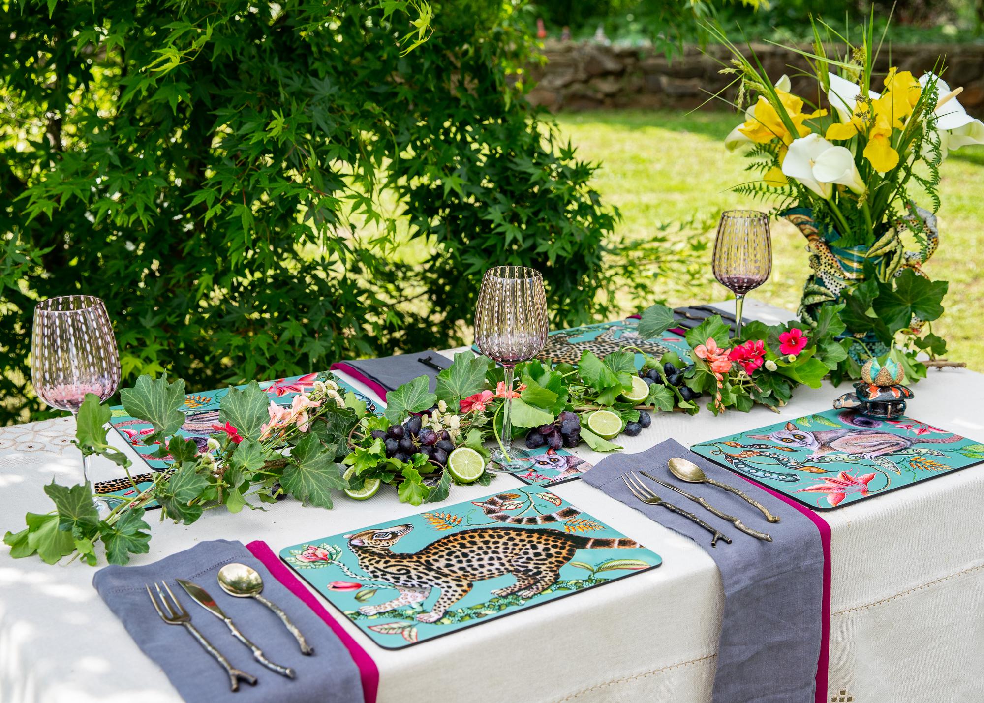 Camp Critters Bush Baby Placemats (Pair) - Jade