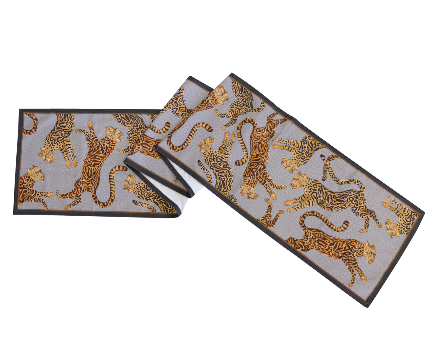 Cheetah Kings Table Runner - Silver - Large