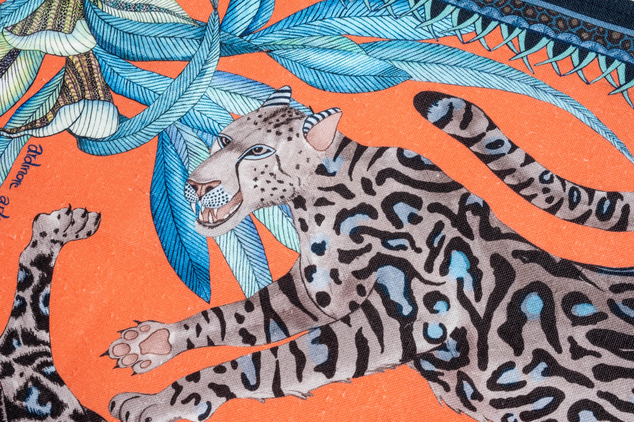 Cheetah Kings Tea Towel - Coral