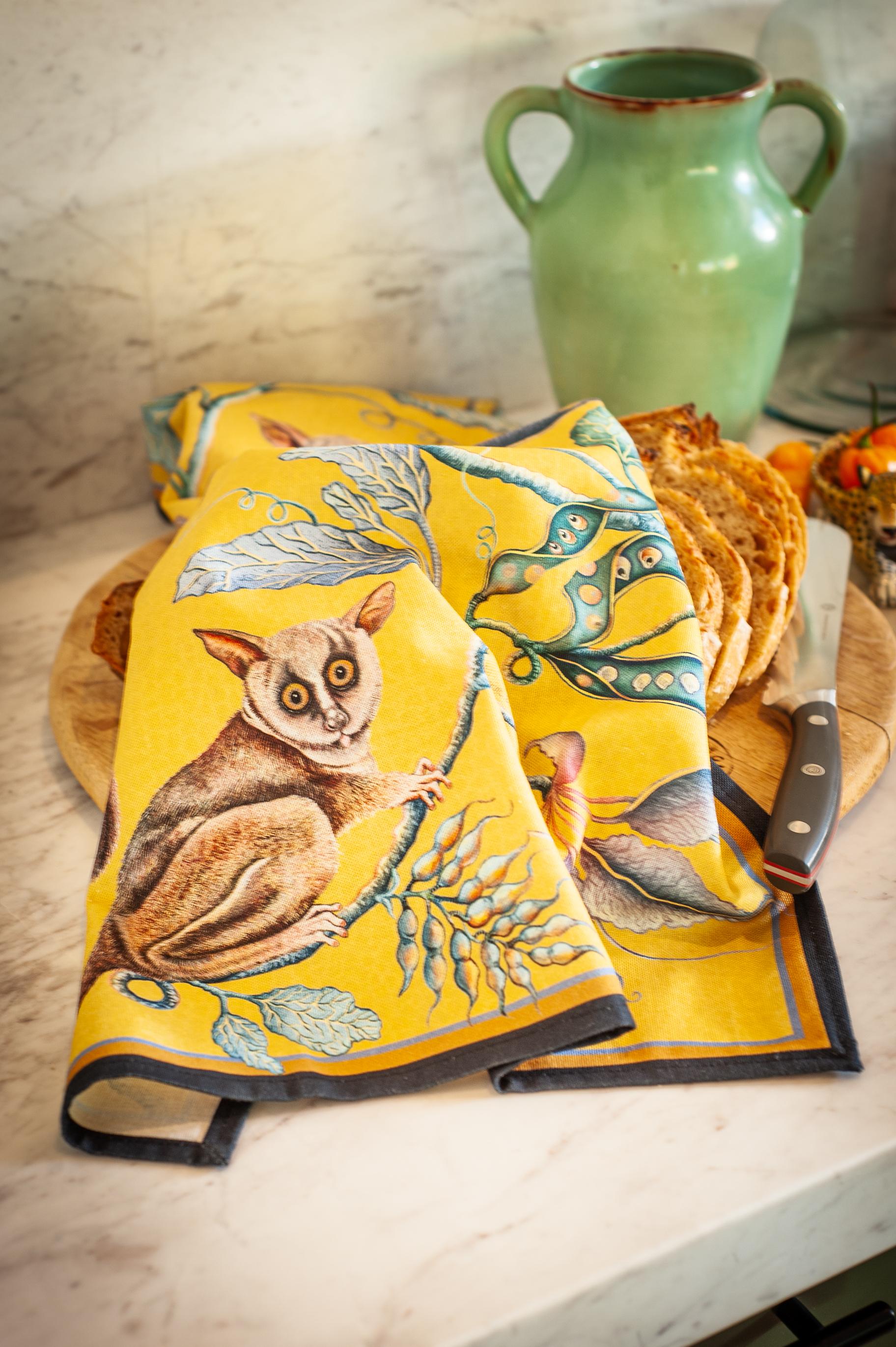 Bush Baby Tea Towel - Butter