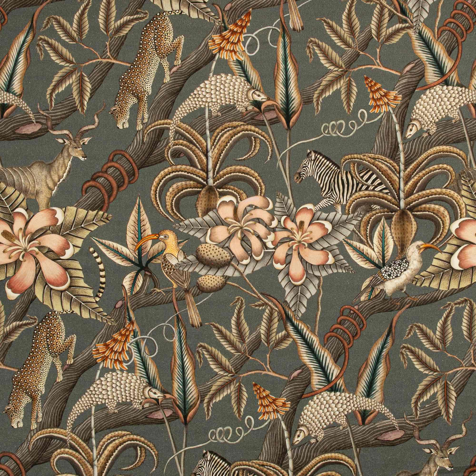 Pangolin Park Fabric - Linen - Ash