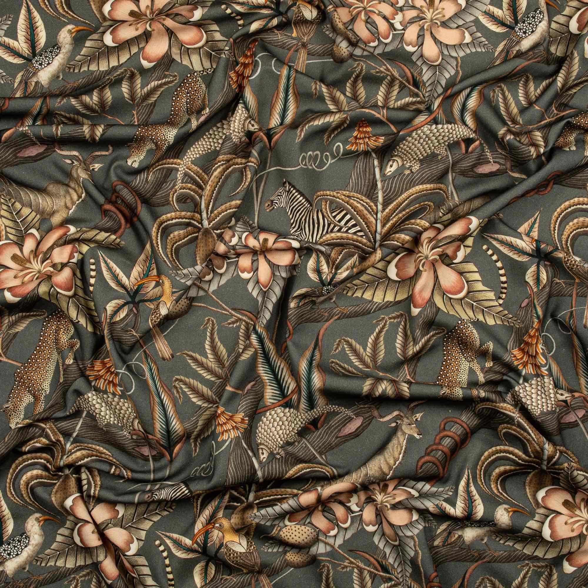 Pangolin Park Fabric - Linen - Ash