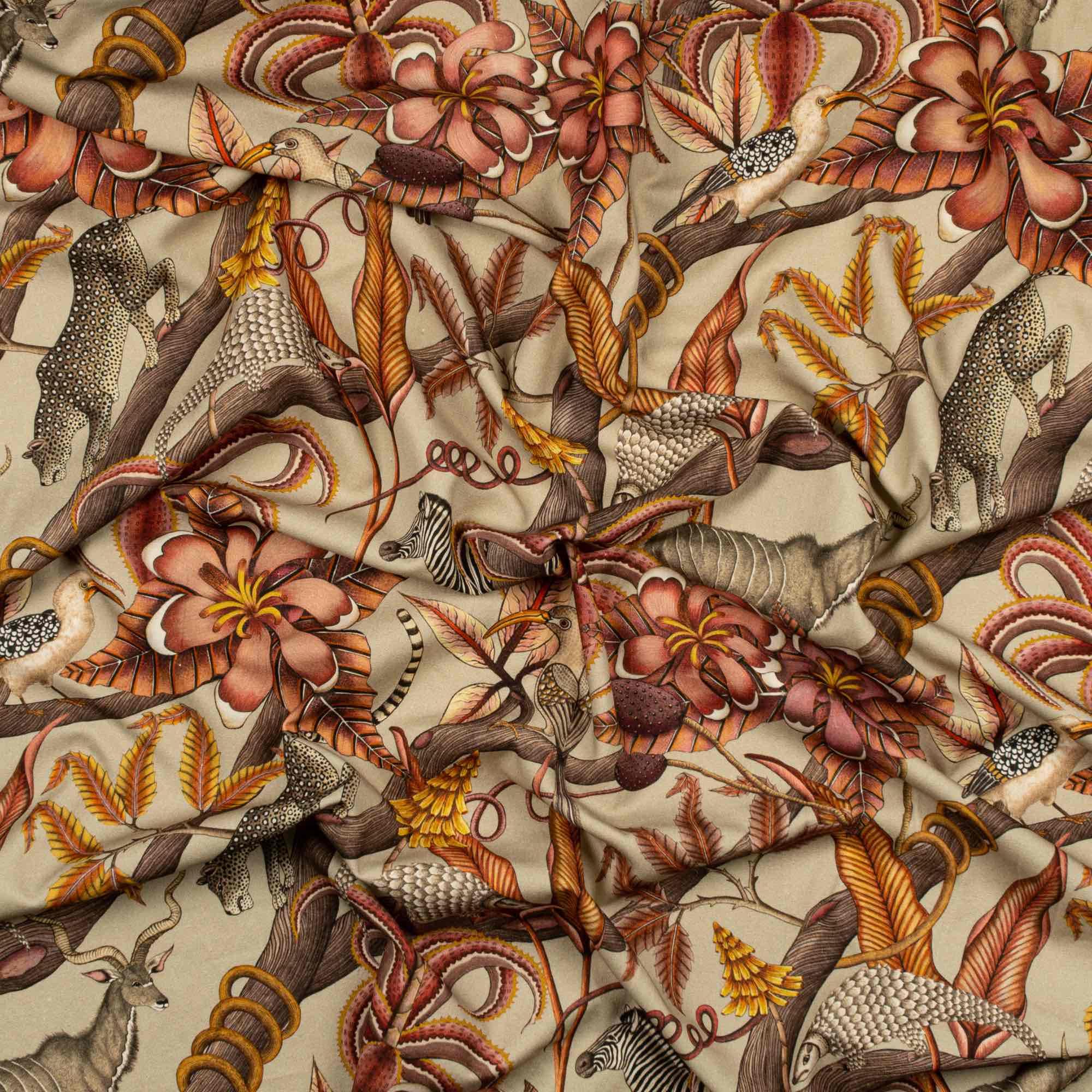 Pangolin Park Fabric - Linen - Plum