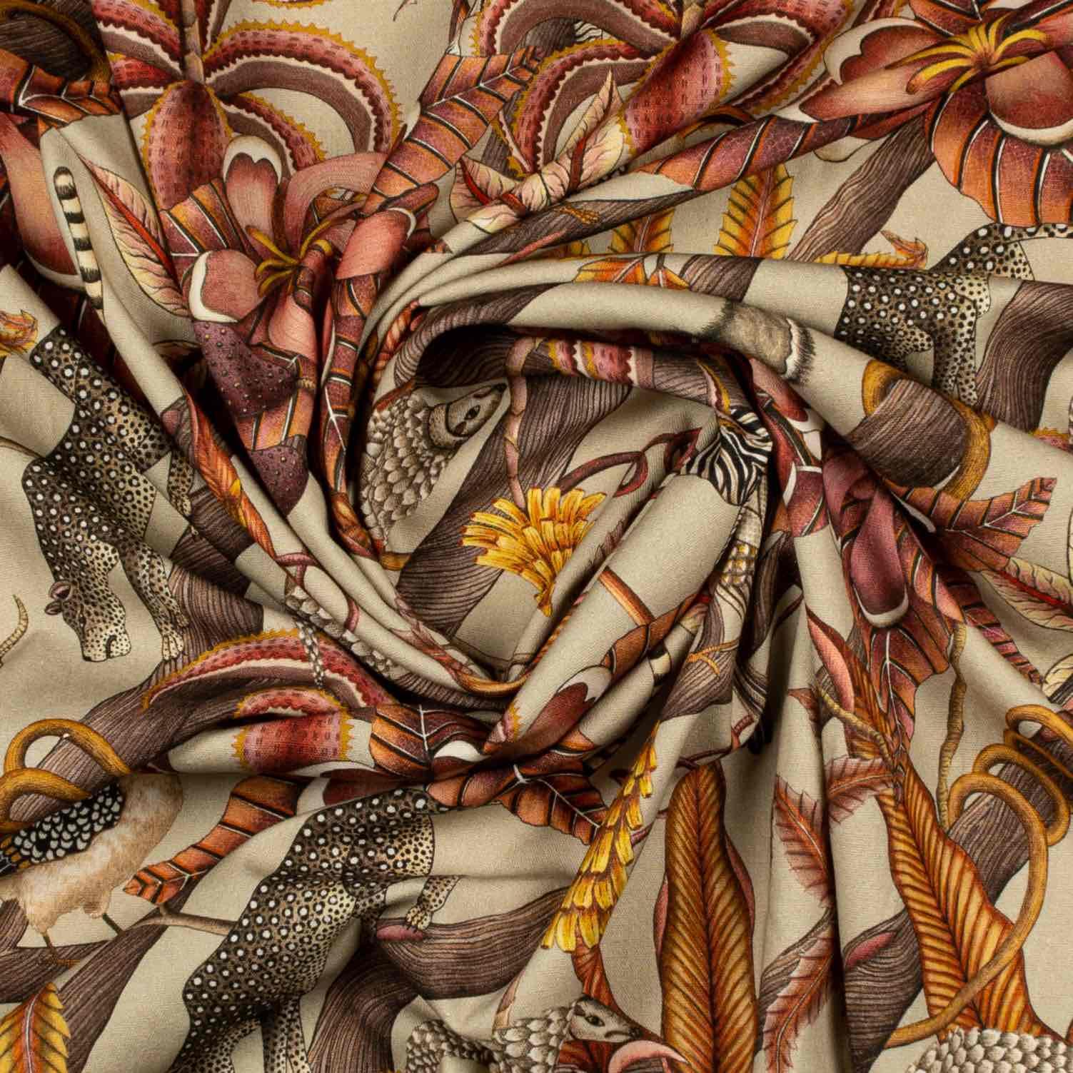 Pangolin Park Fabric - Linen - Plum