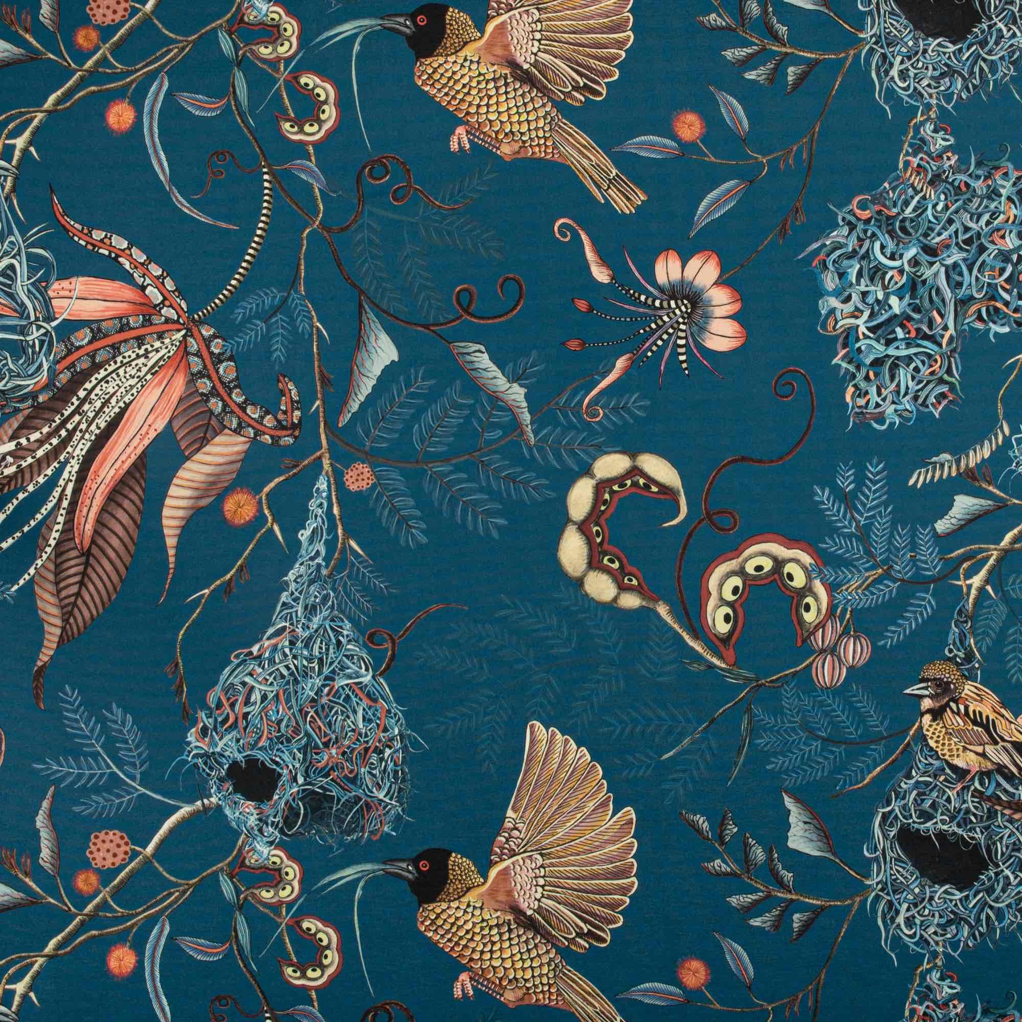 Thanda Nests Outdoor Fabric - Midnight