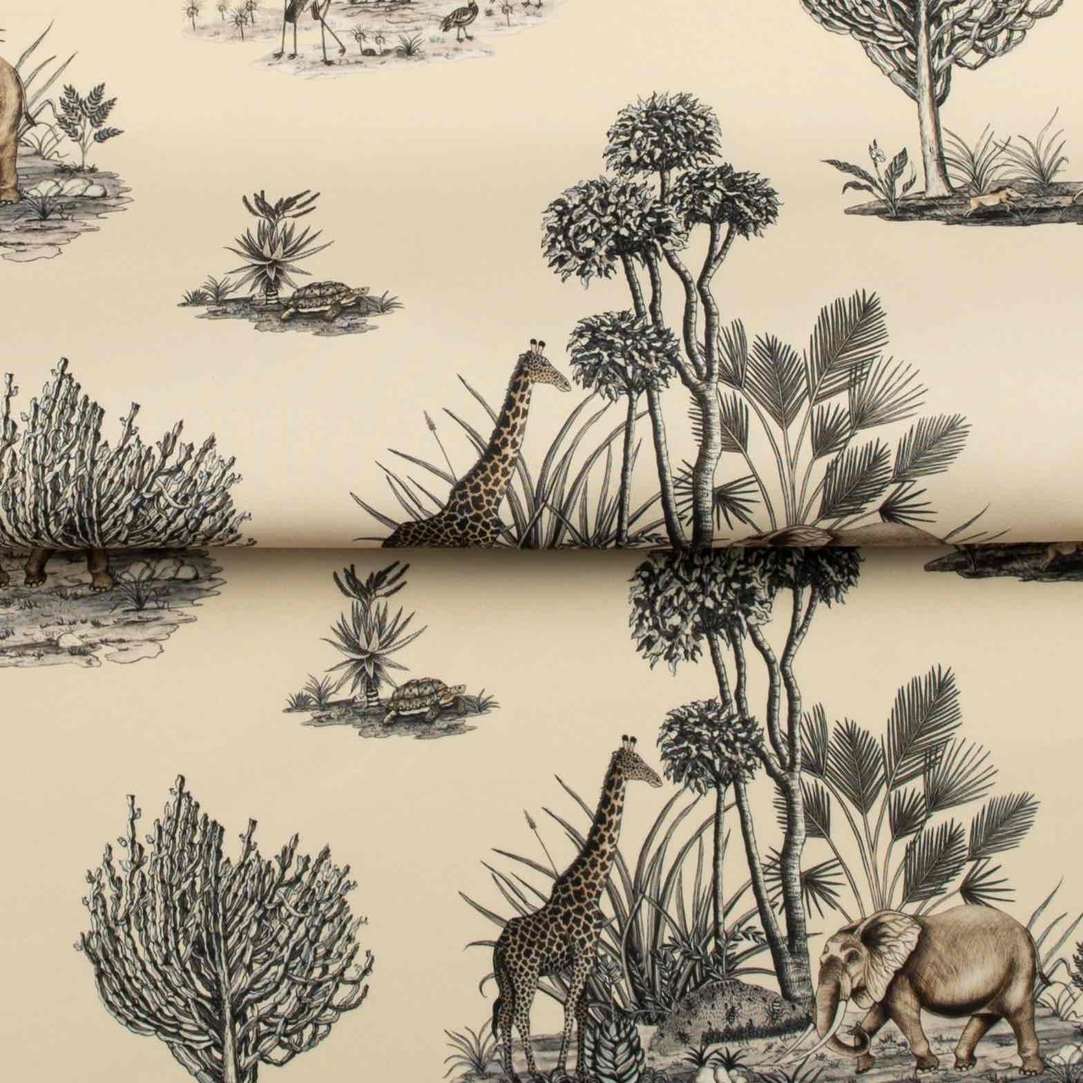 Thanda Toile Outdoor Fabric - Stone