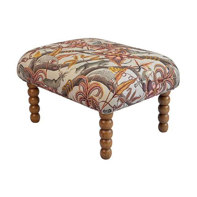 Kudu Pod Ottoman - Pangolin Park Velvet Plum - Sealed Oak