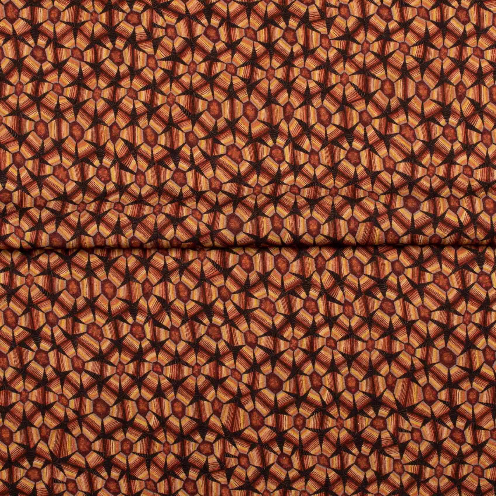 Kudu Pod Ottoman - Thanda Tortoise Linen Plum - Sealed Oak