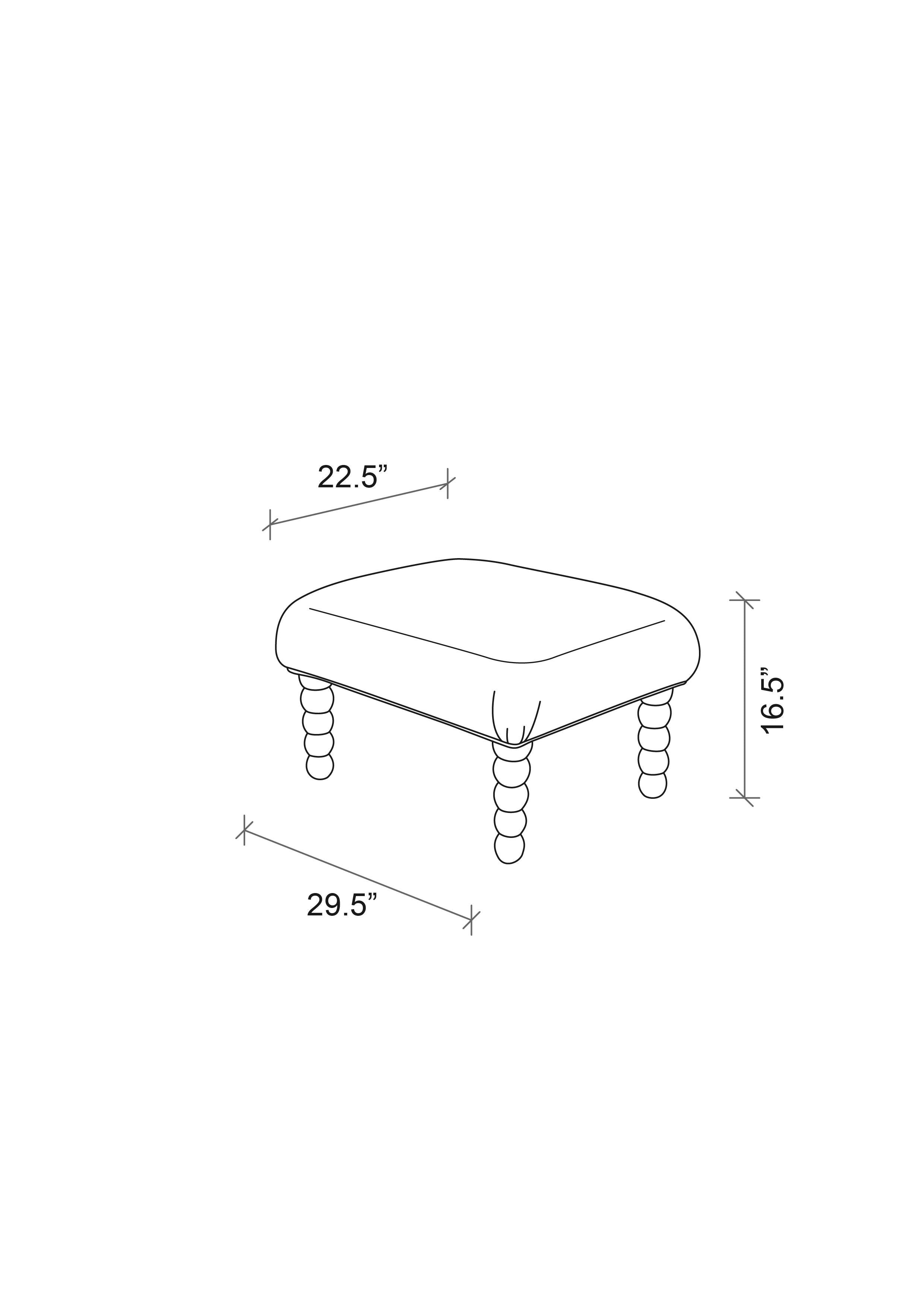 Kudu Pod Ottoman - Thanda Tortoise Linen Plum - Sealed Oak