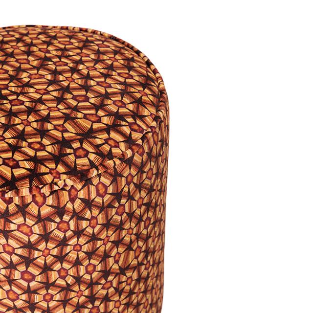 Thanda Tortoise Velvet Pouf on Black Base - Plum