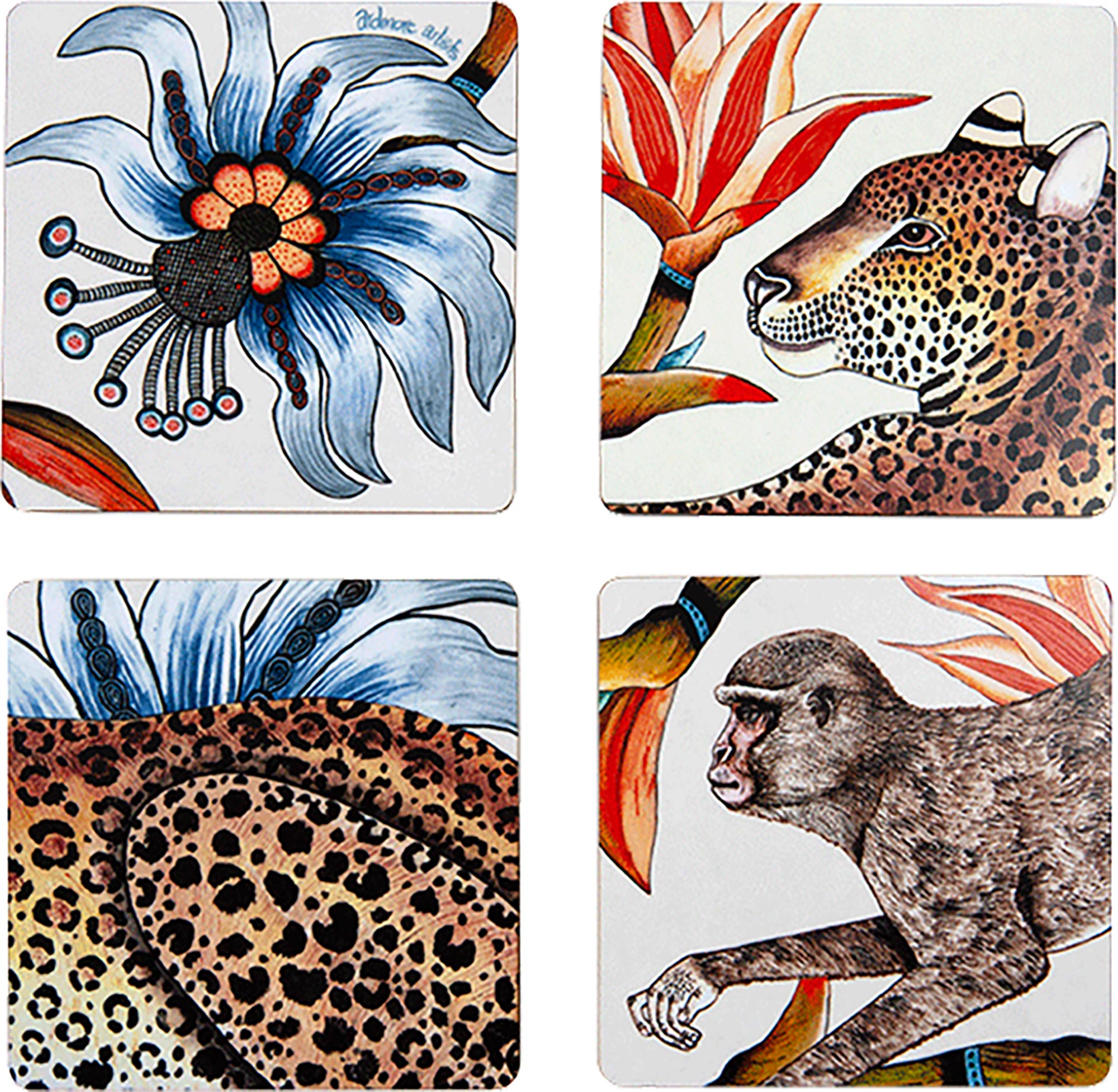 Monkey Paradise Coasters (S/4) - Sandstone