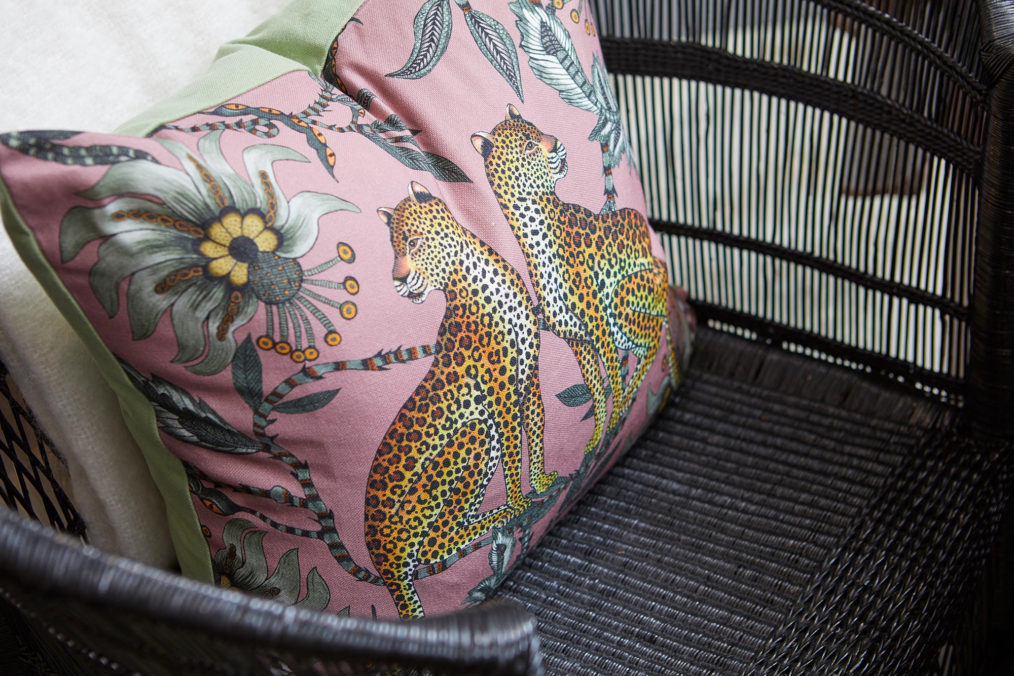 Lovebird Leopards Pillow - Cotton - Magnolia