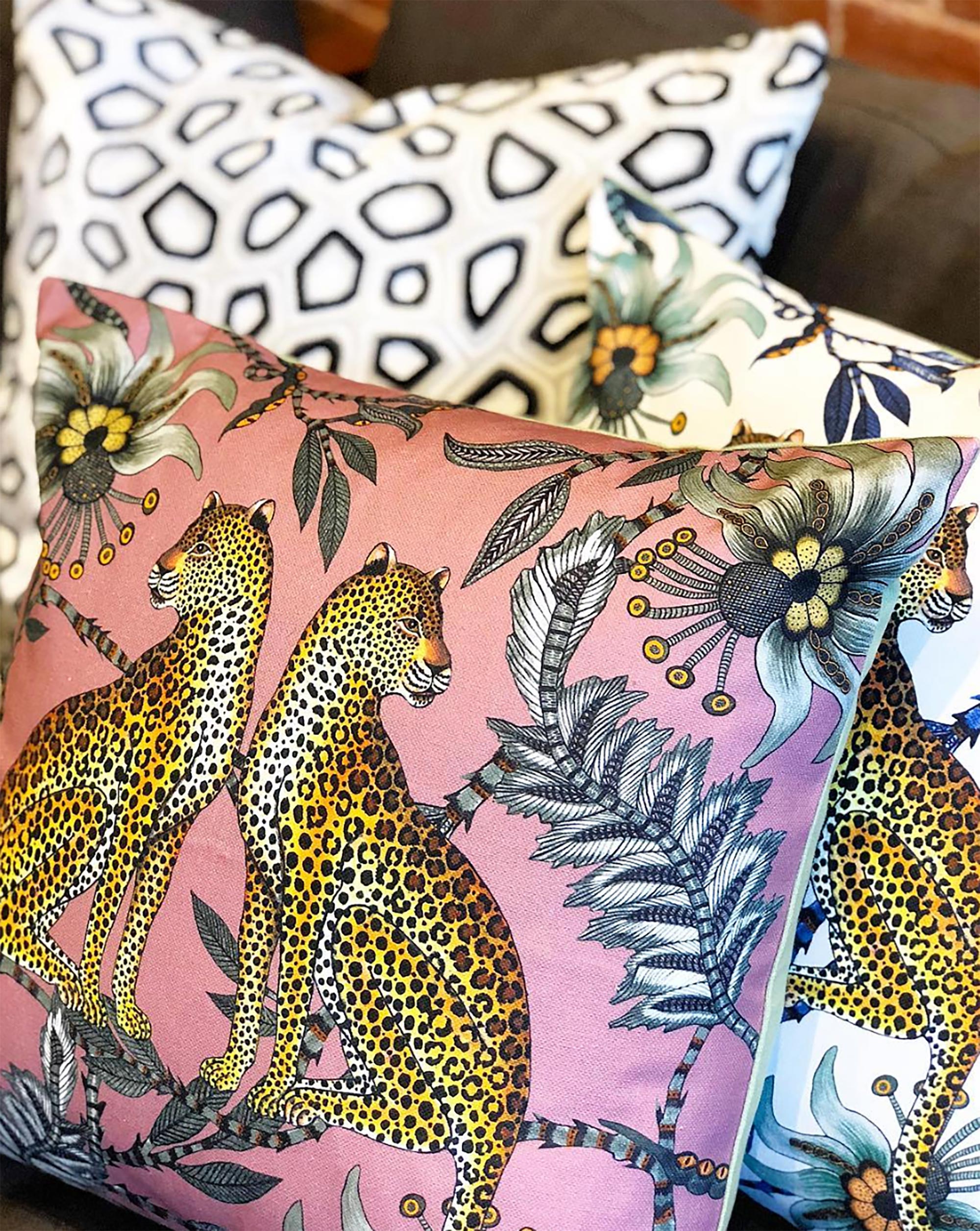 Lovebird Leopards Pillow - Cotton - Magnolia