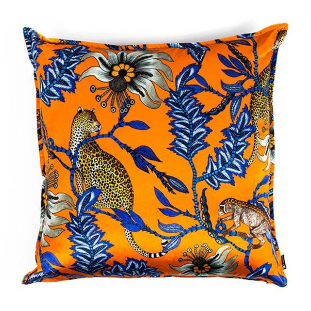 Monkey Bean Velvet Pillow - Flame