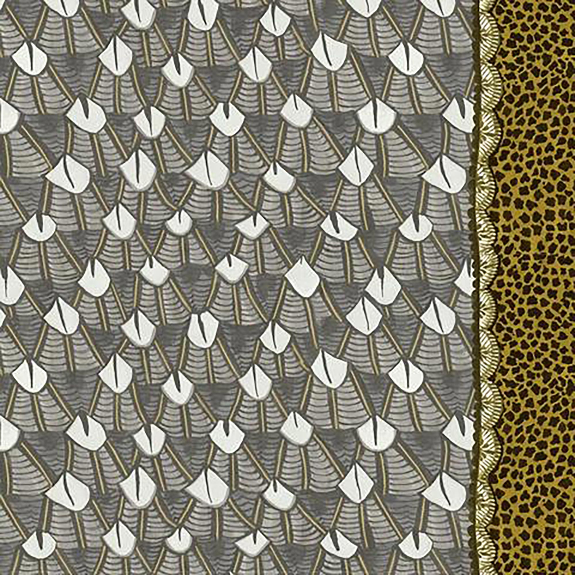 Feather Fabric - Velvet - Silver Ripple