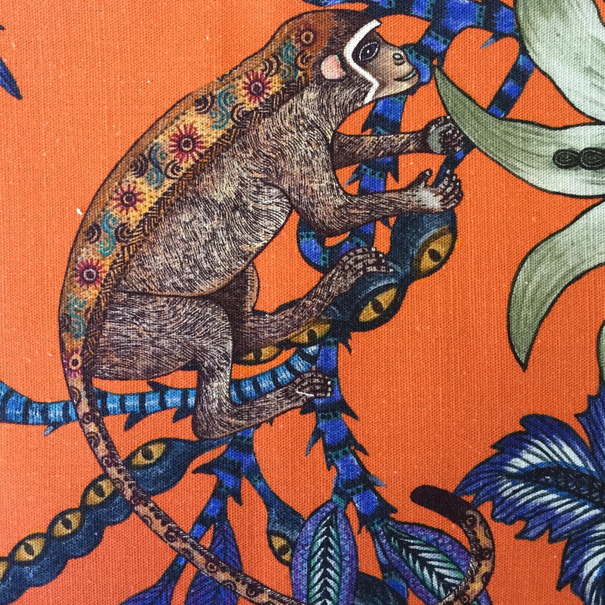 Monkey Bean Fabric - Linen - Flame