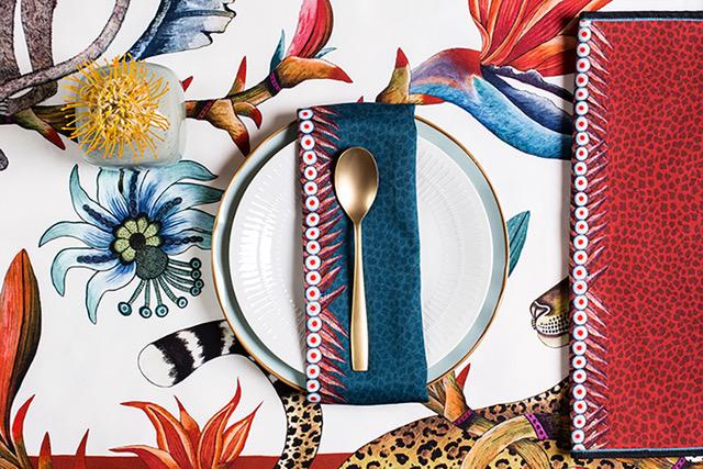 Feather Napkins (Pair) - Frost