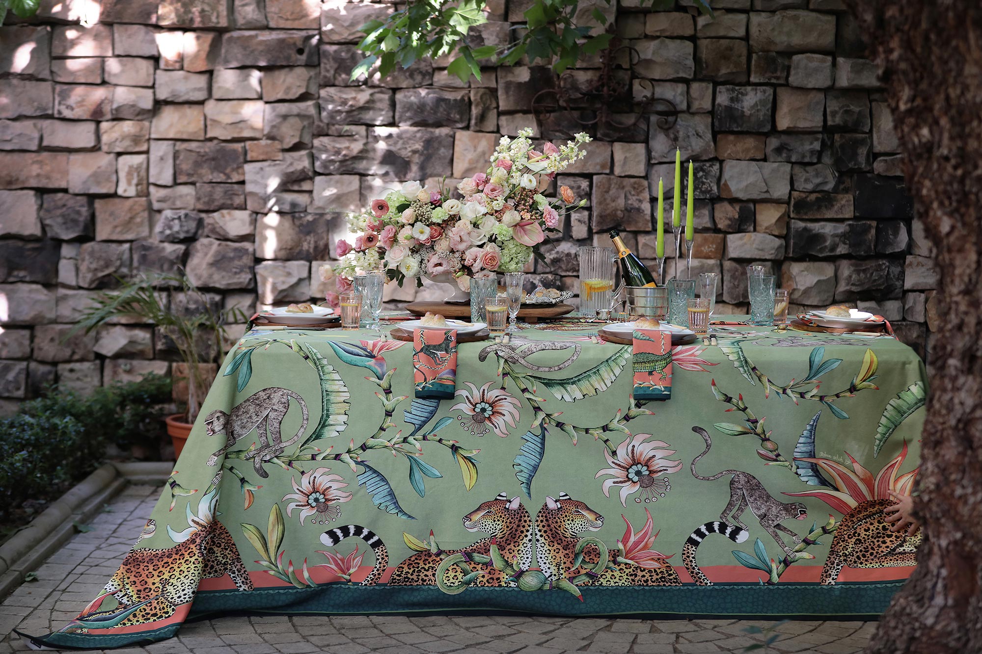 Monkey Paradise Tablecloth - Cotton - Delta - Large