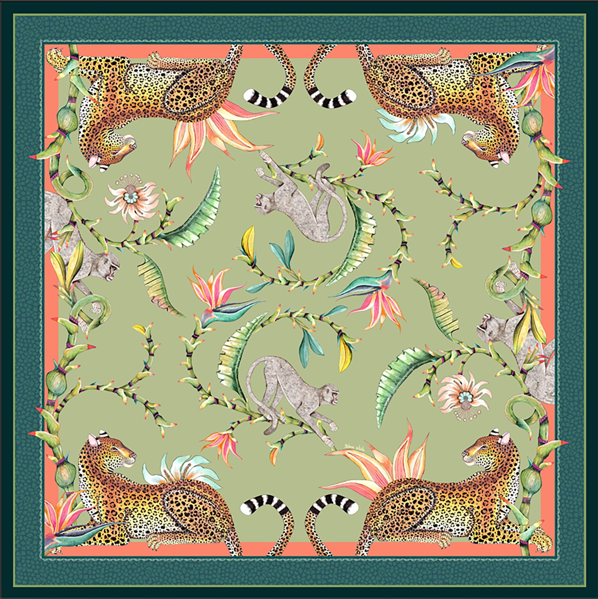 Monkey Paradise Tablecloth - Cotton - Delta - Square