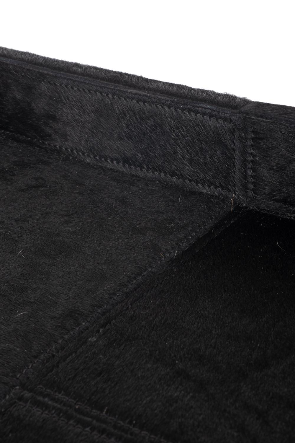 Black Cow Hide Rectangle Tray / Springbok Horn Handles