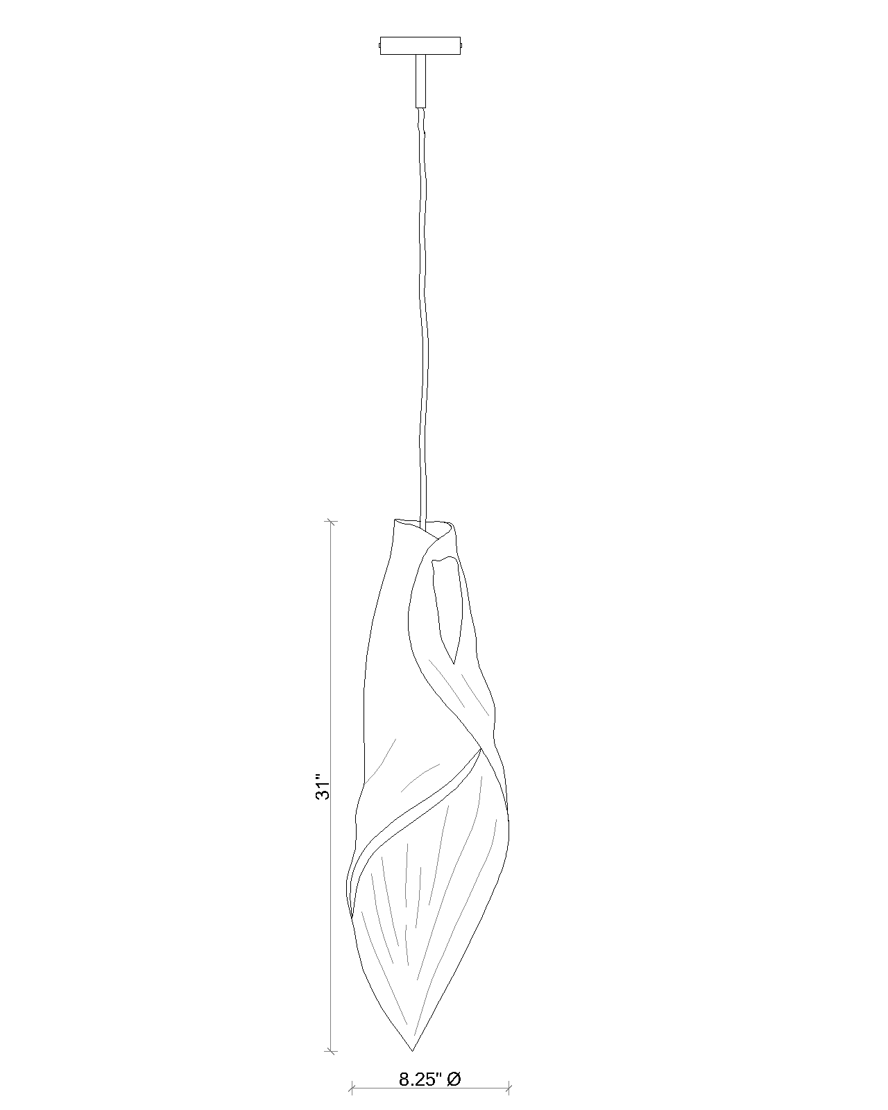 Pierced Blade Light - Large - Bone/Gold