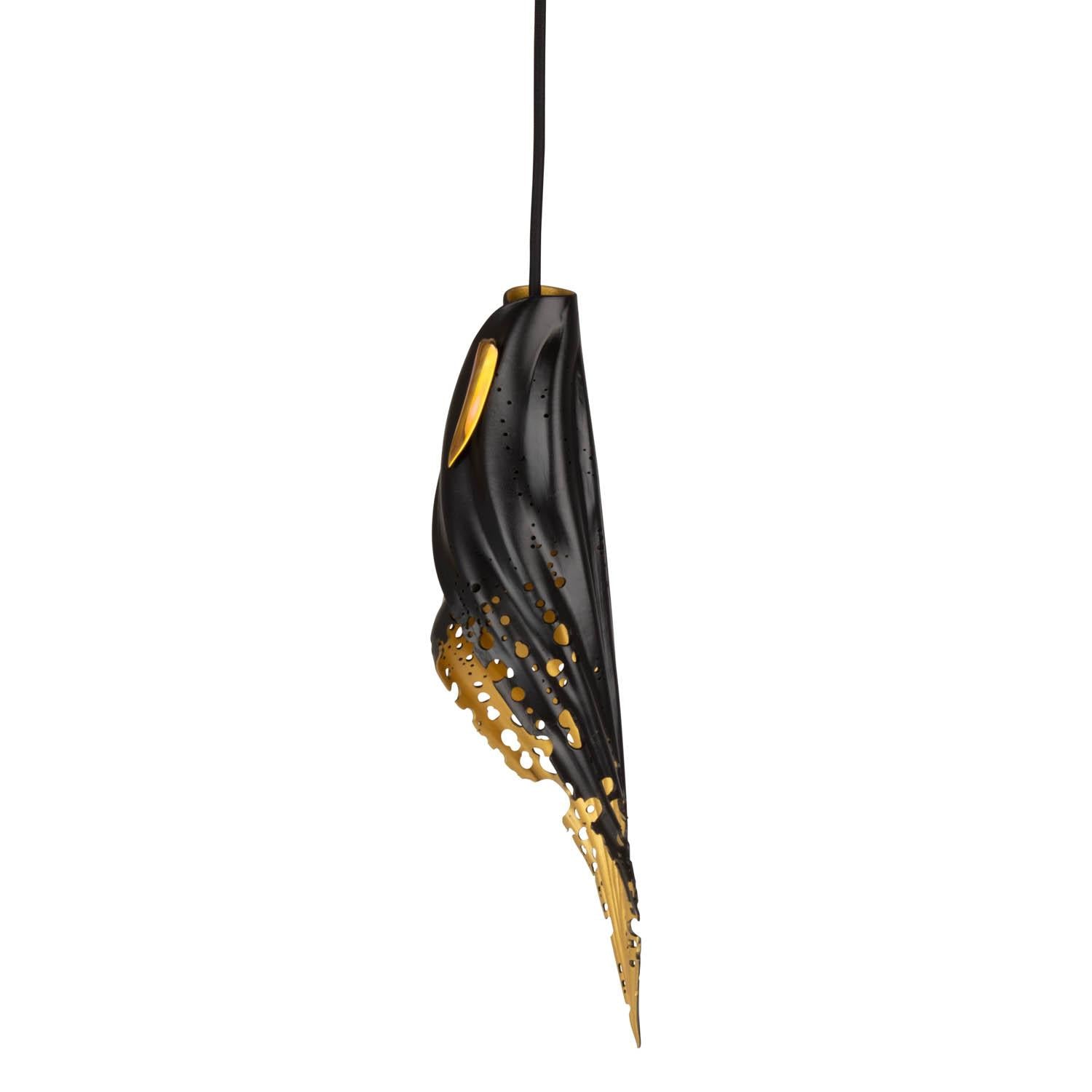Pierced Blade Light - Small - Black/Gold Leather
