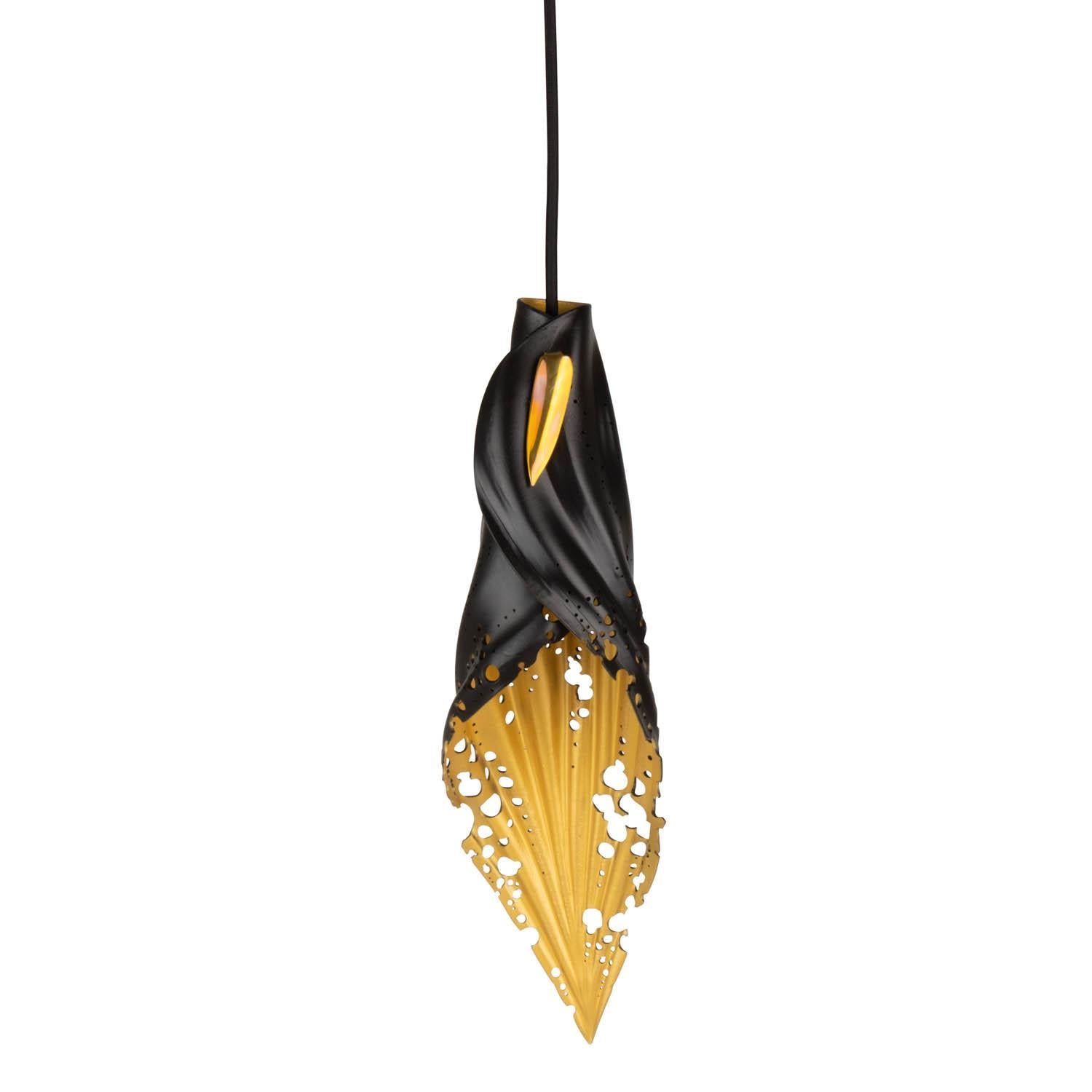 Pierced Blade Light - Small - Black/Gold Leather