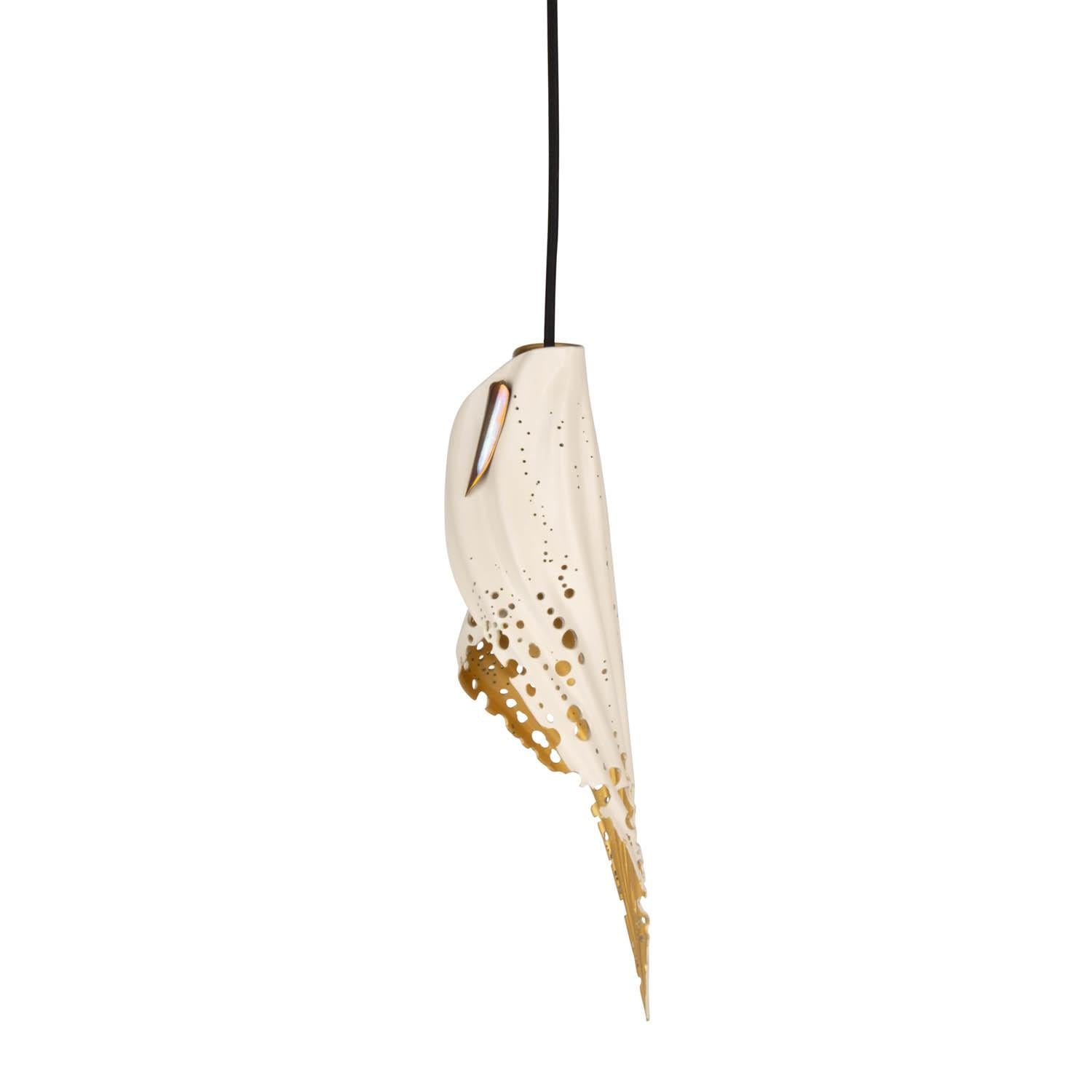 Pierced Blade Light - Small - Bone/Gold Leather