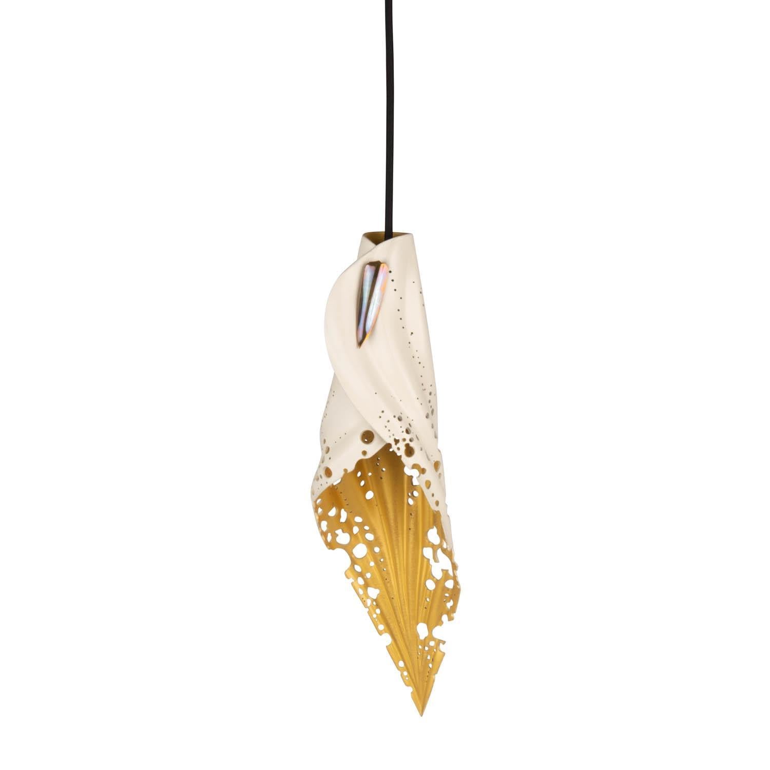 Pierced Blade Light - Small - Bone/Gold Leather