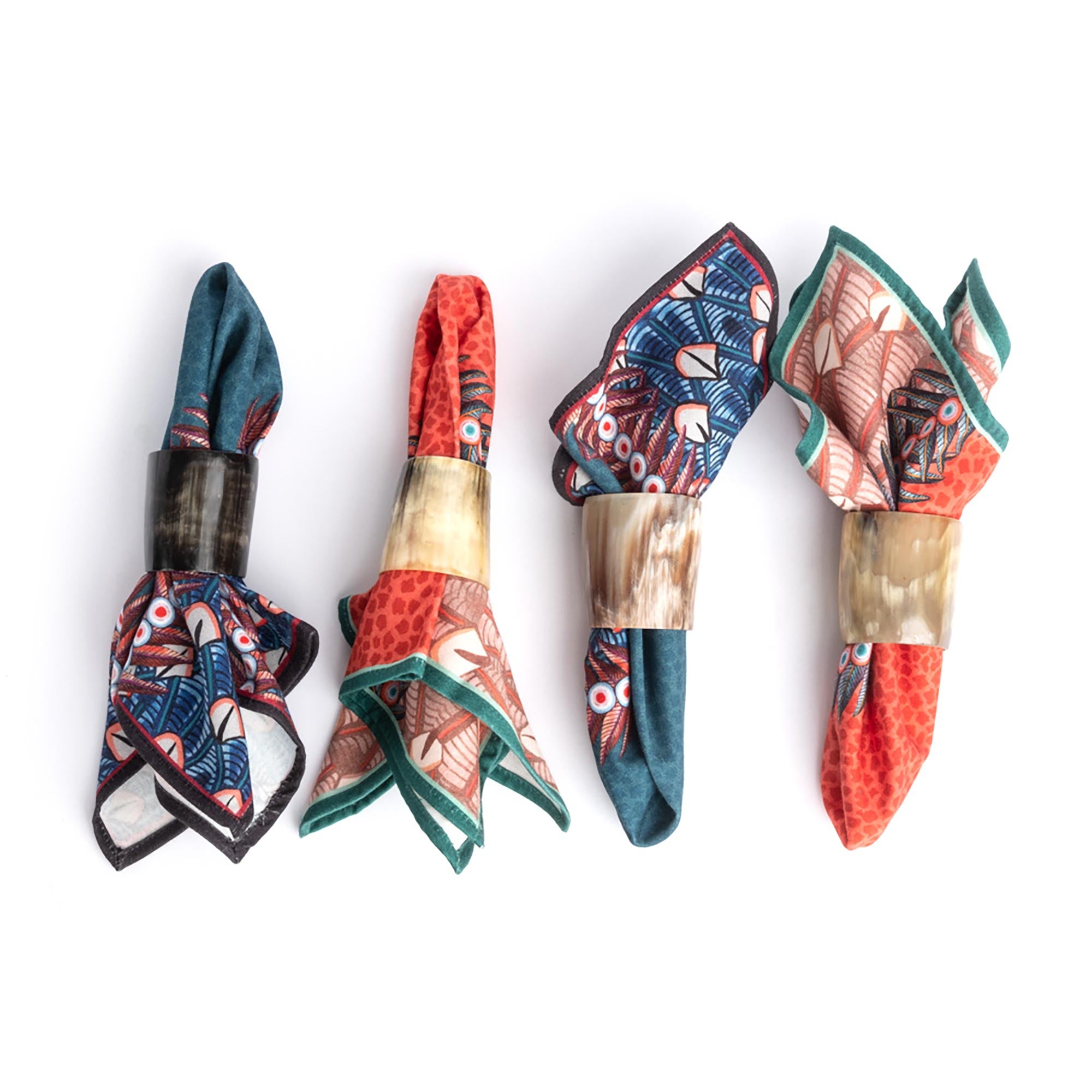Cow Horn Napkin Rings (S/4)