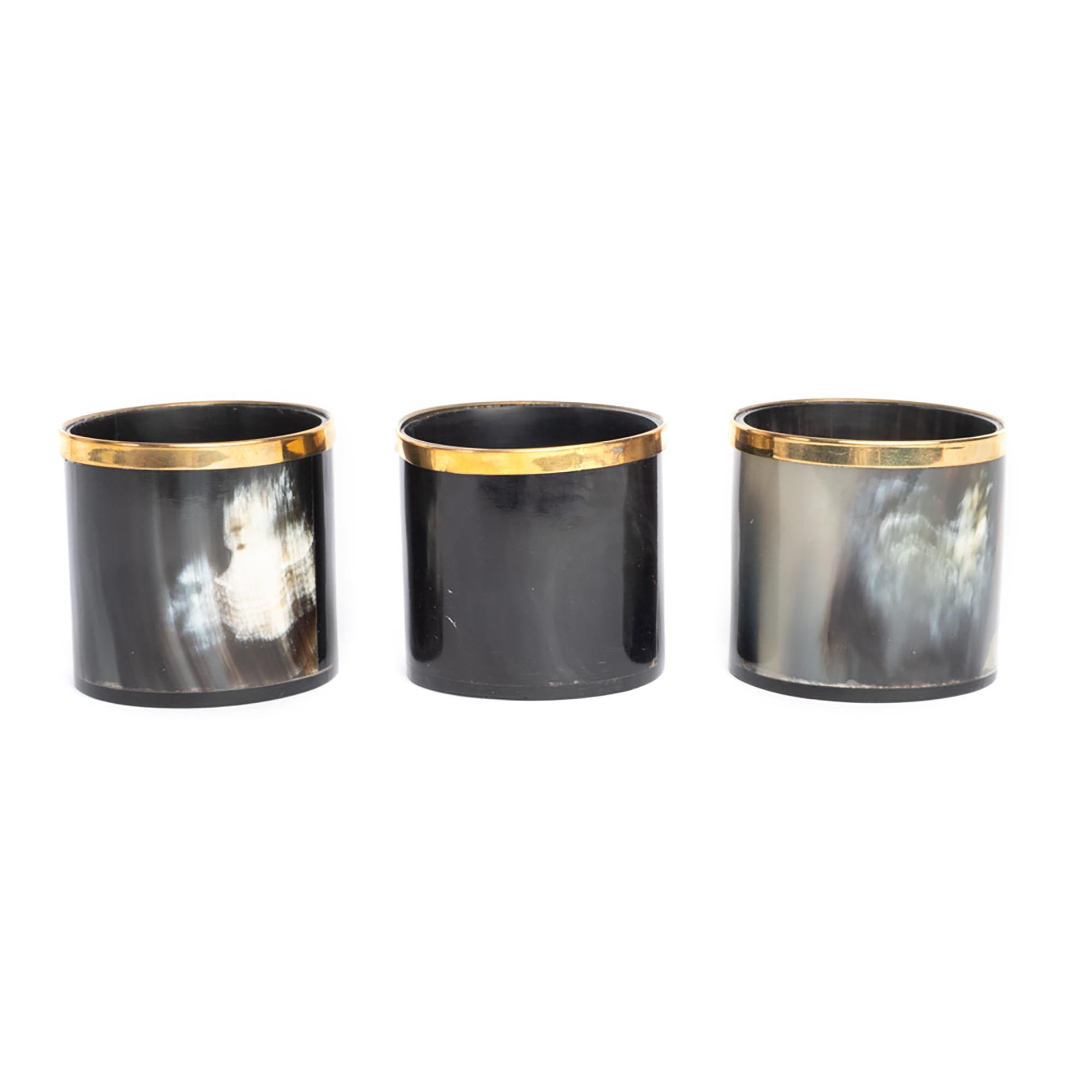 Cow Horn Votive w/ Gold Trim