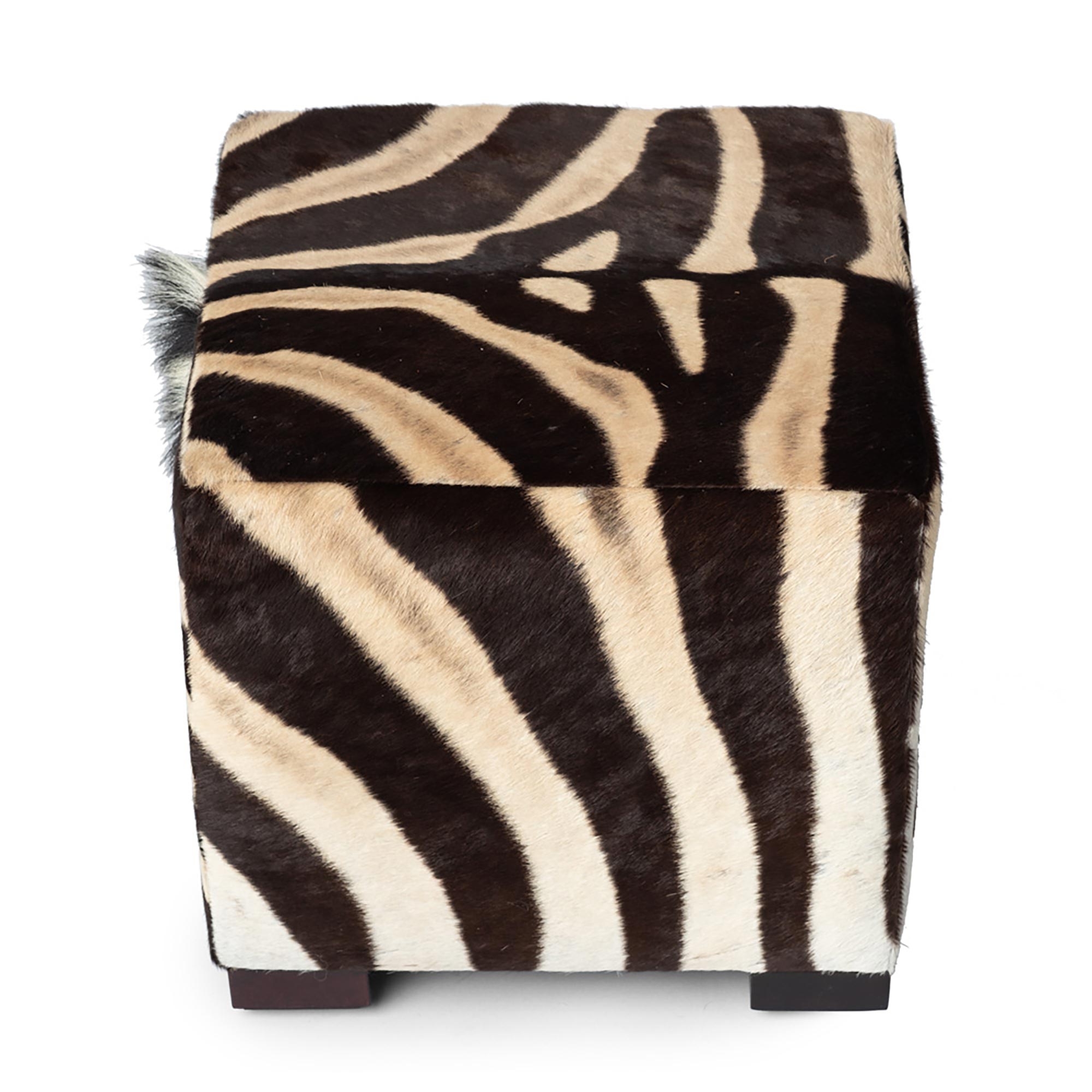 Zebra Hide Cube Ottoman