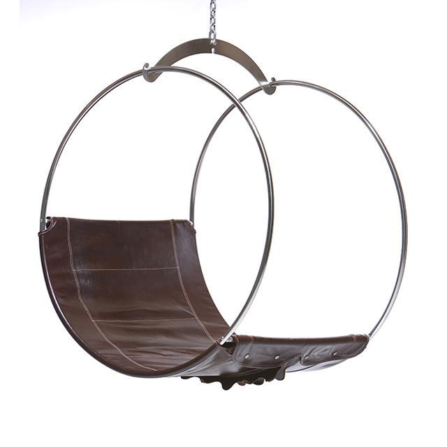 Genuine Leather Ceiling Hanging Swing Chair NGALA Trading