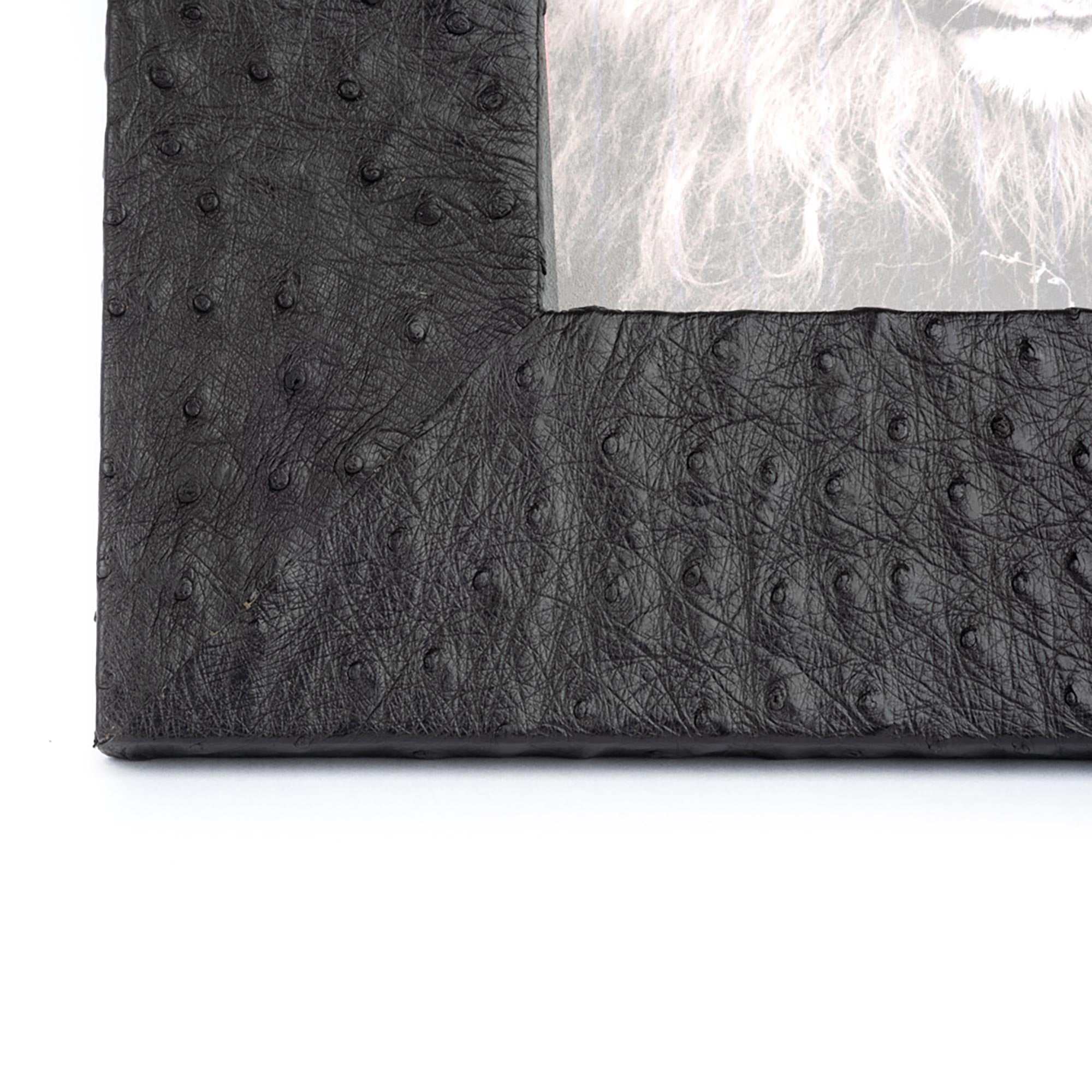 Ostrich Leather Photo Frame - Black