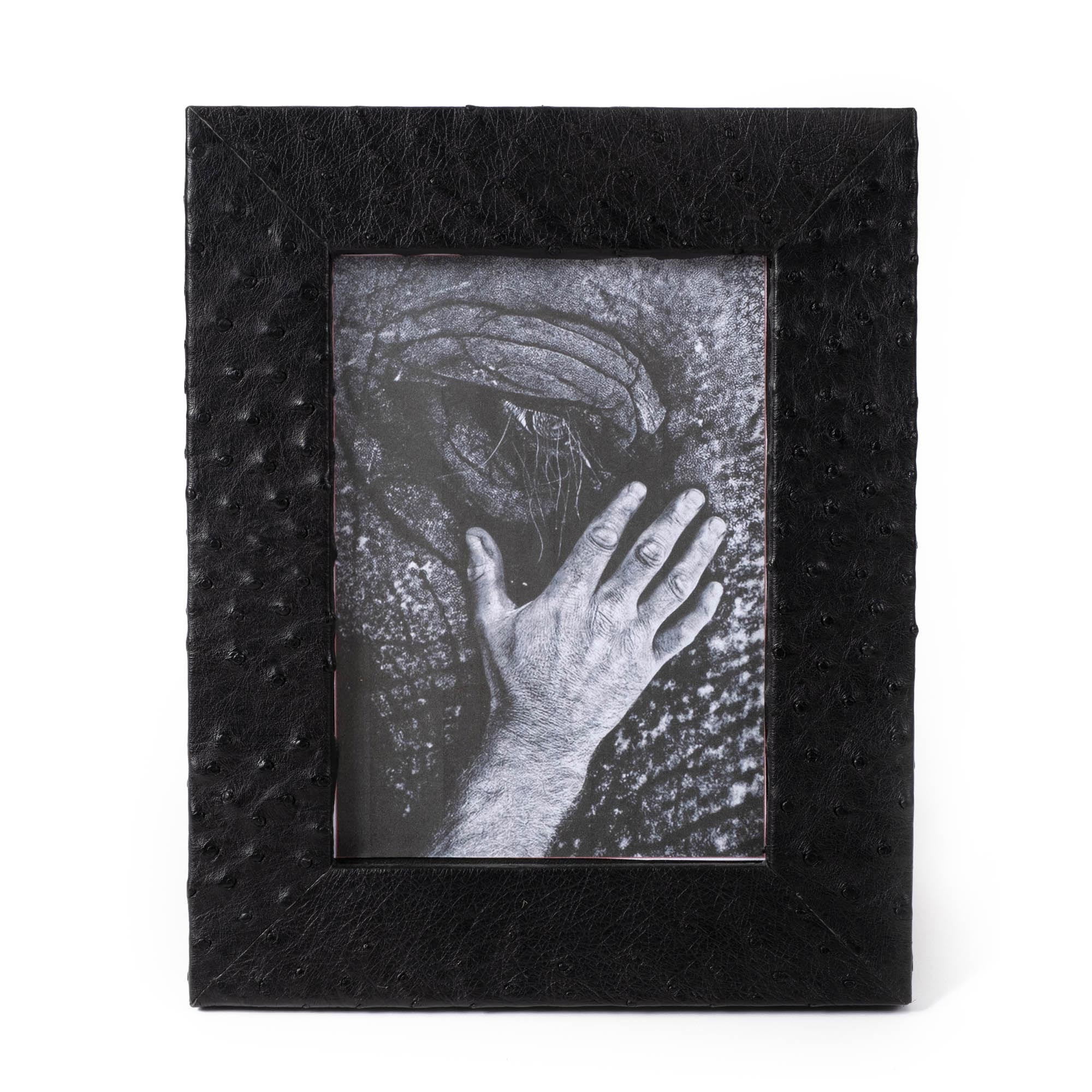 Ostrich Leather Photo Frame - Black