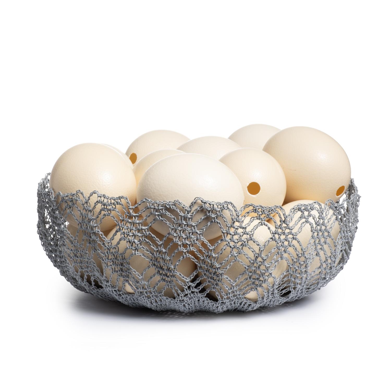 Crocheted Mesh Bowl - Grey