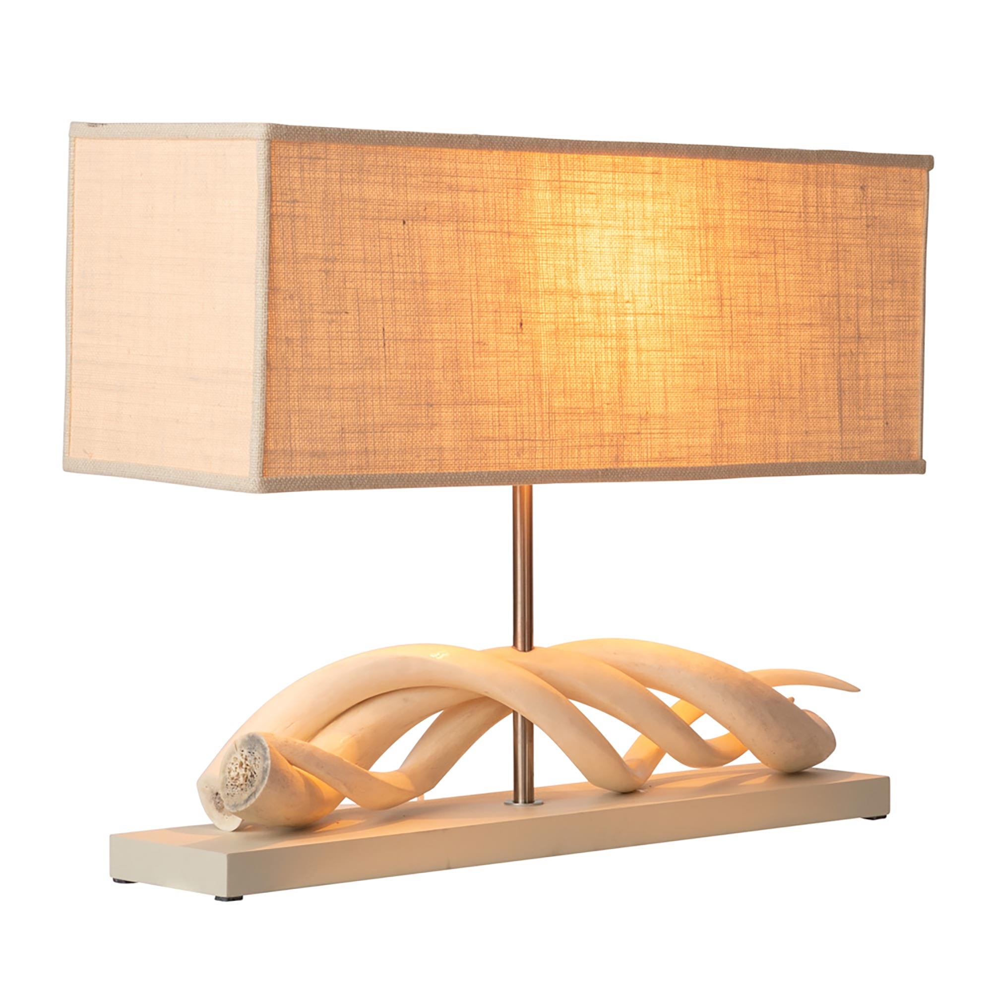 Horizontal Triple Kudu Inner Horn Lamp
