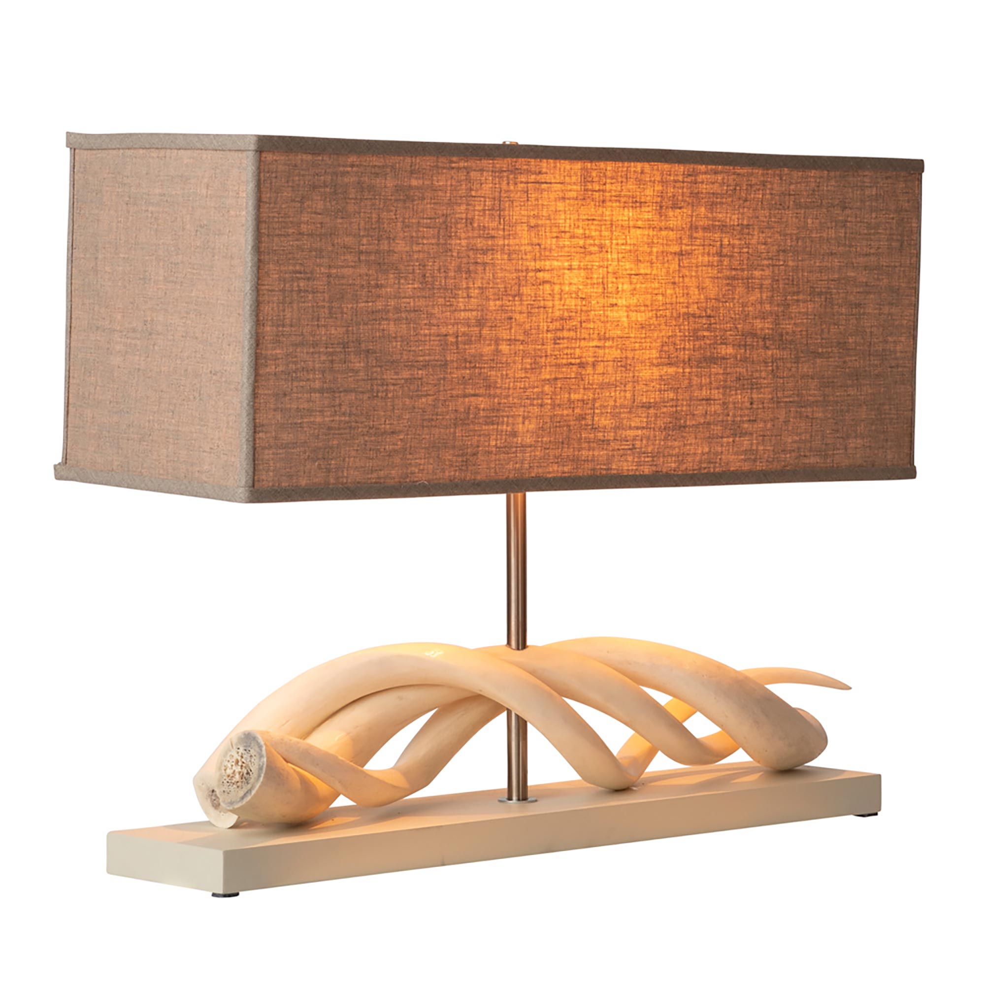 Horizontal Triple Kudu Inner Horn Lamp