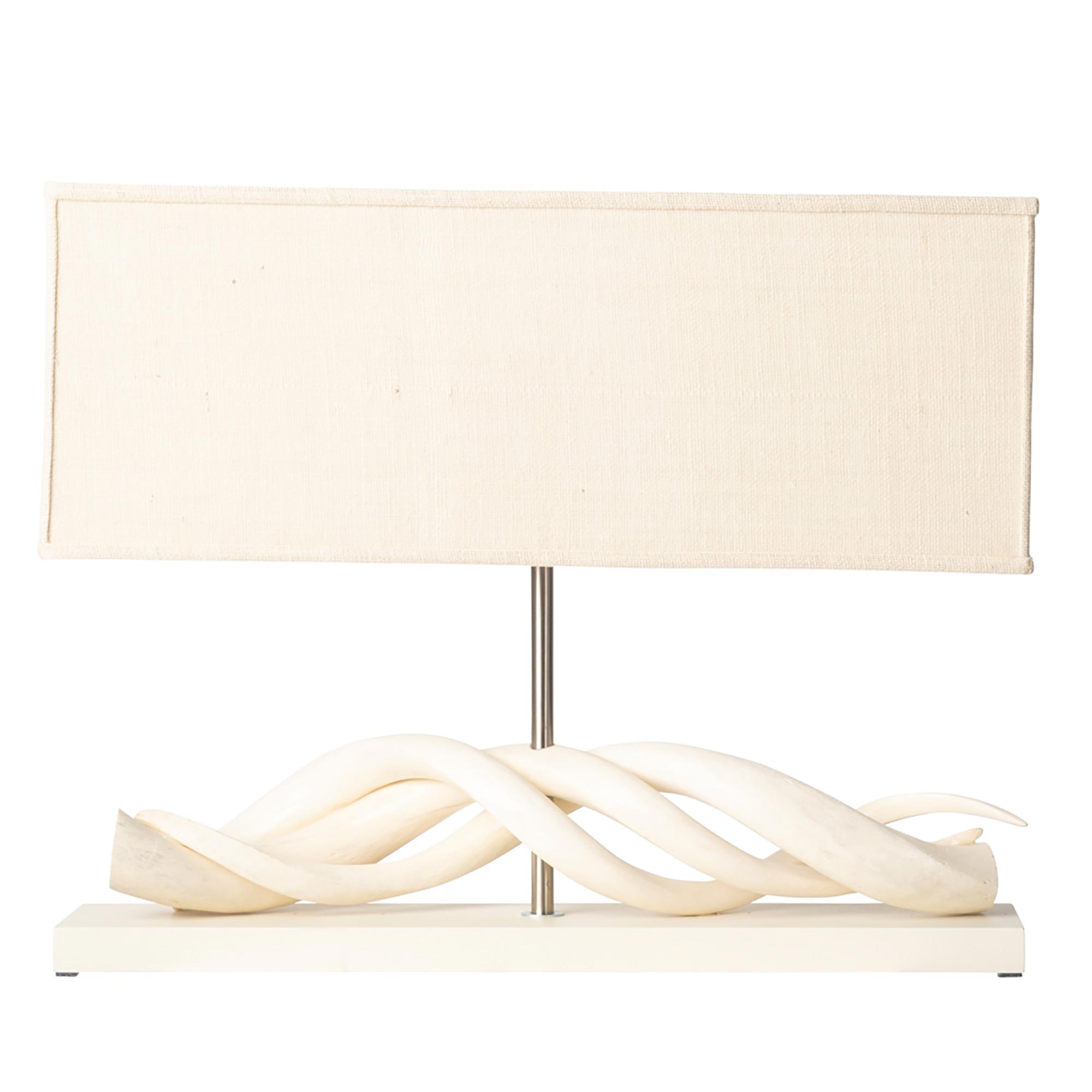 Horizontal Triple Kudu Inner Horn Lamp