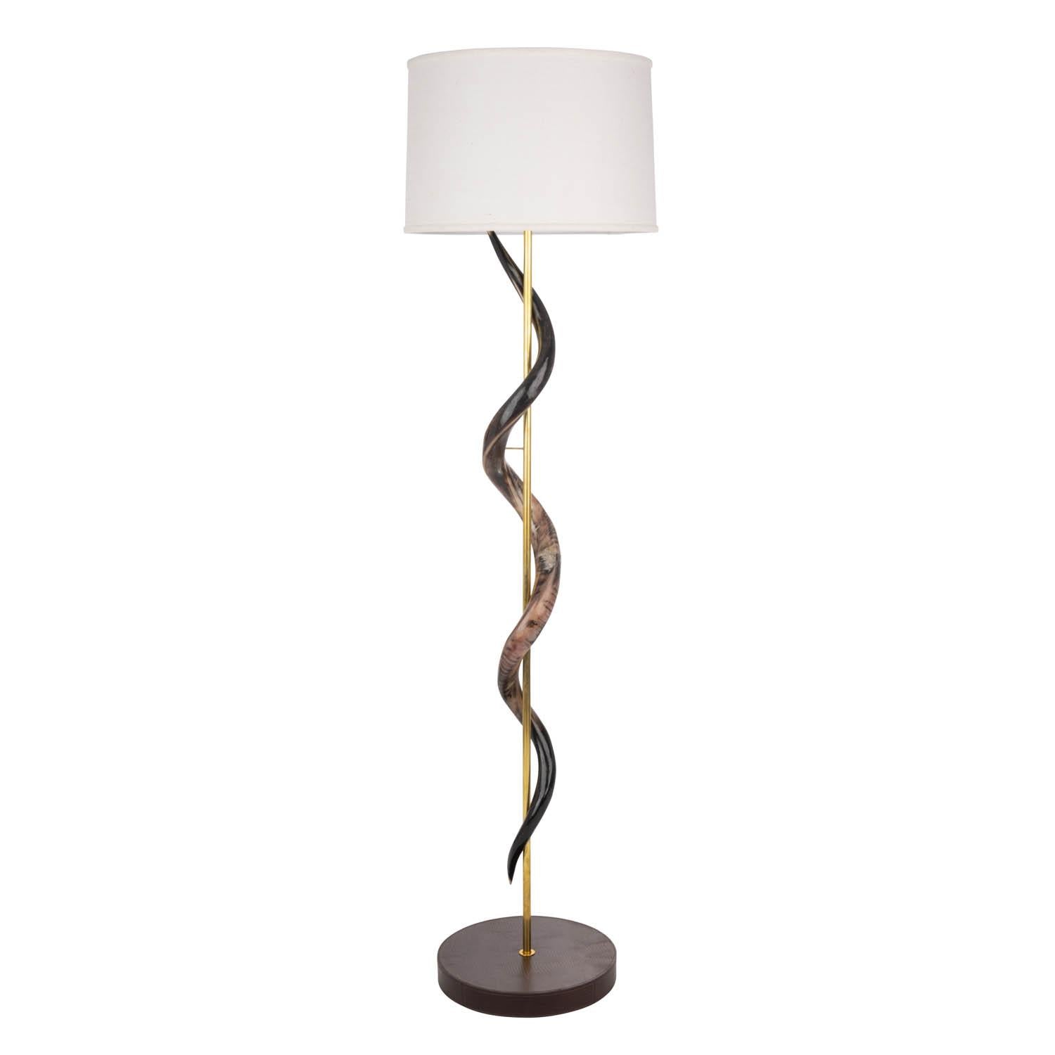 Polished Kudu Horn Single Twist Floor Lamp