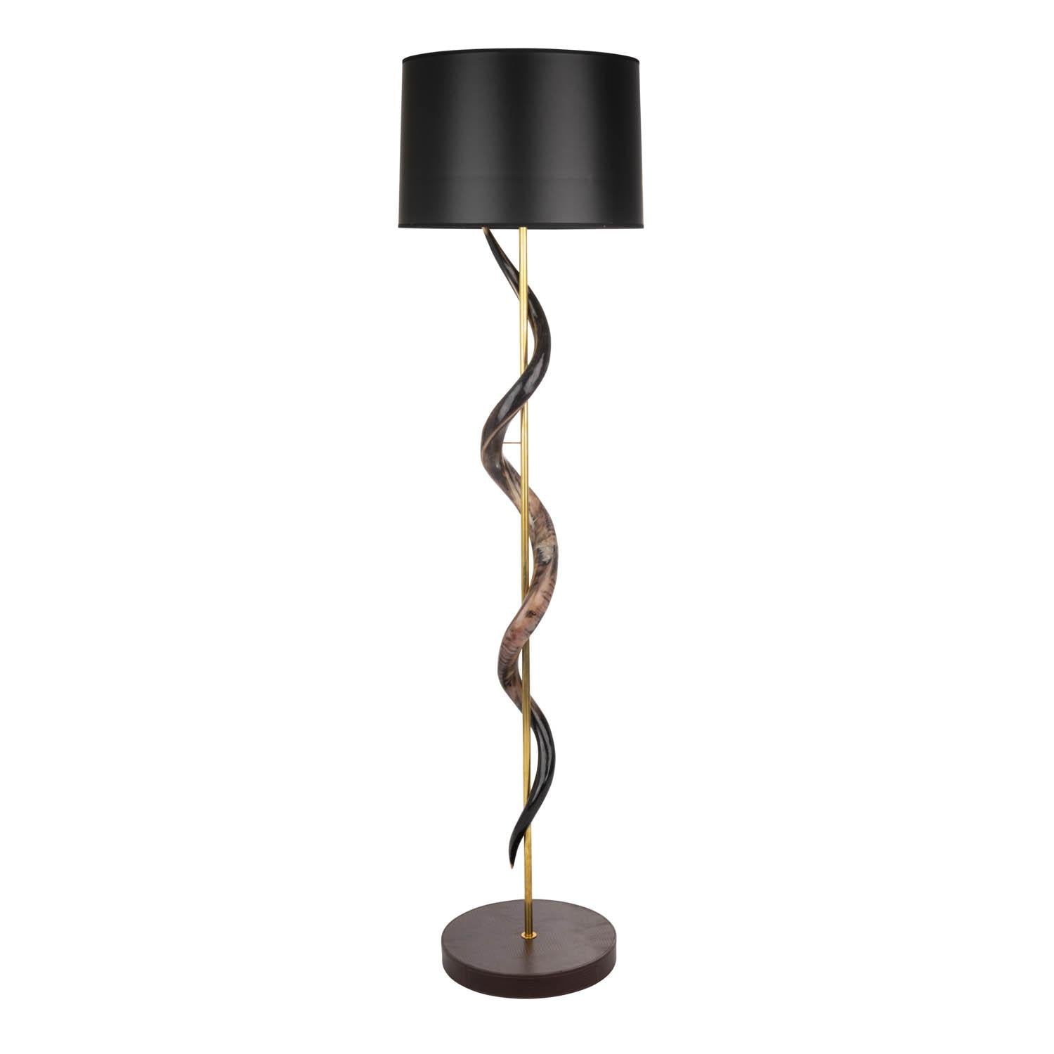 Polished Kudu Horn Single Twist Floor Lamp