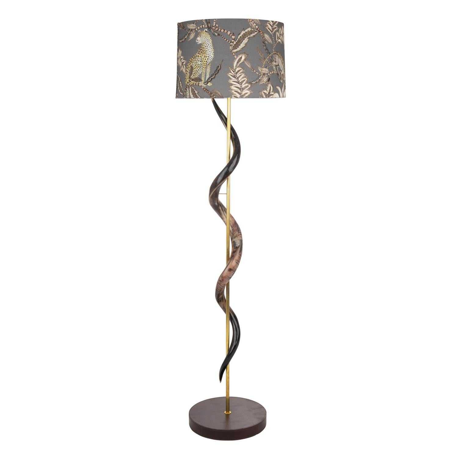 Polished Kudu Horn Single Twist Floor Lamp