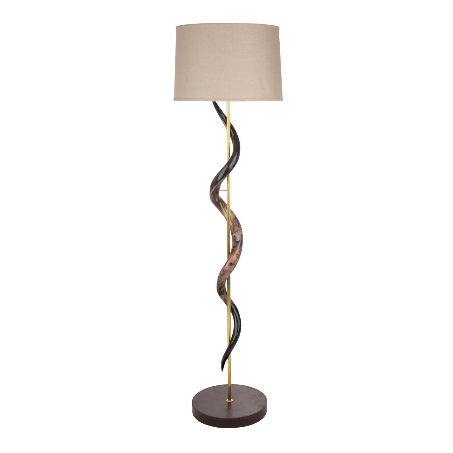 Polished Kudu Horn Single Twist Floor Lamp