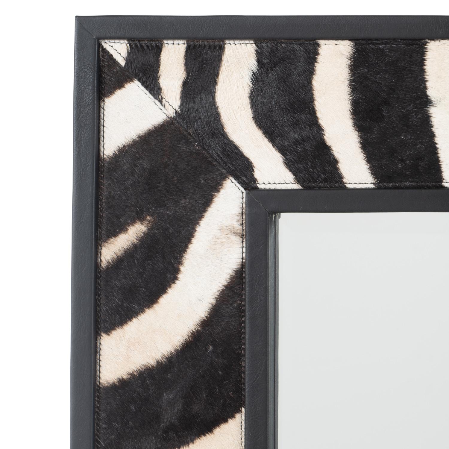 Zebra Hide Rectangle Mirror - Large