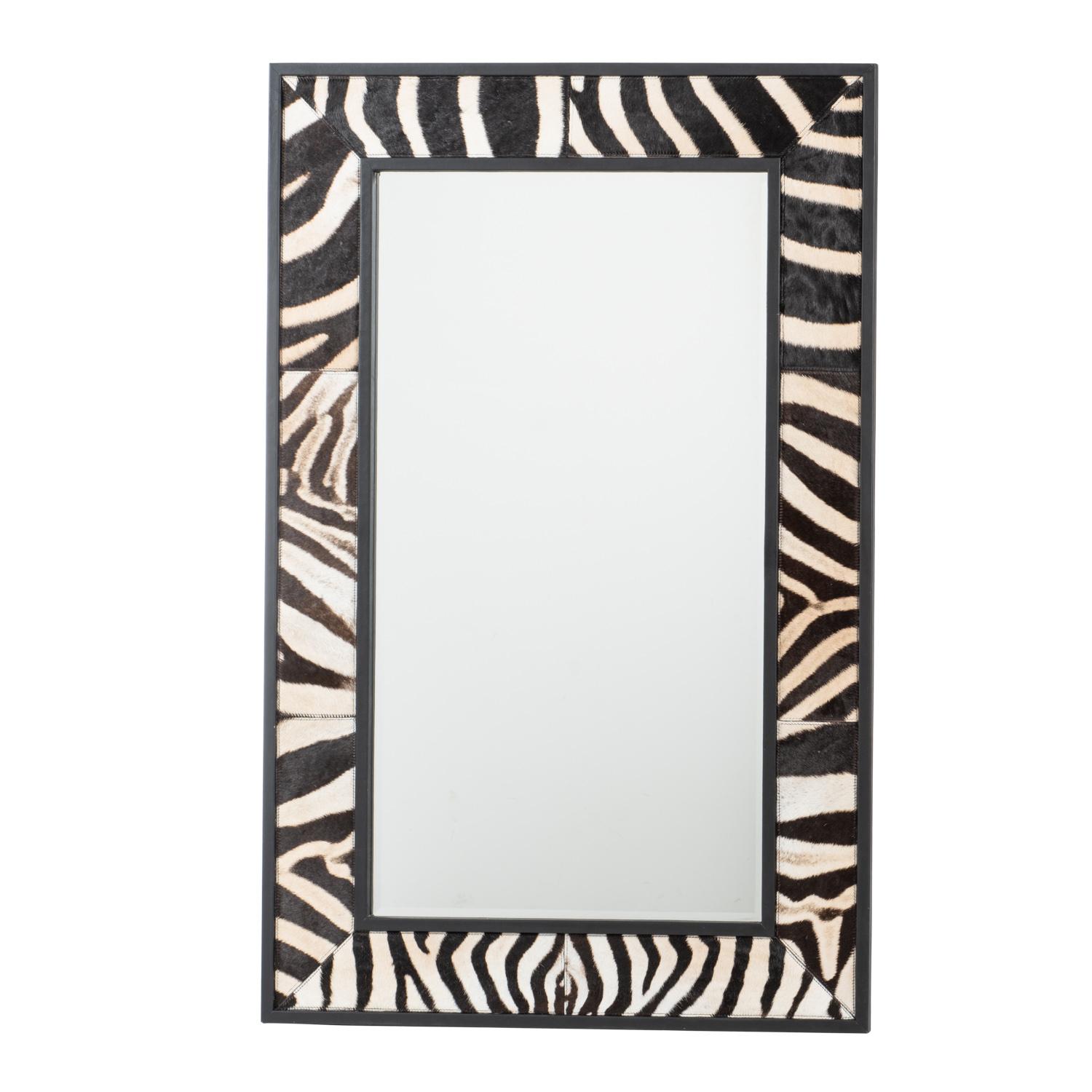 Zebra Hide Rectangle Mirror - Large